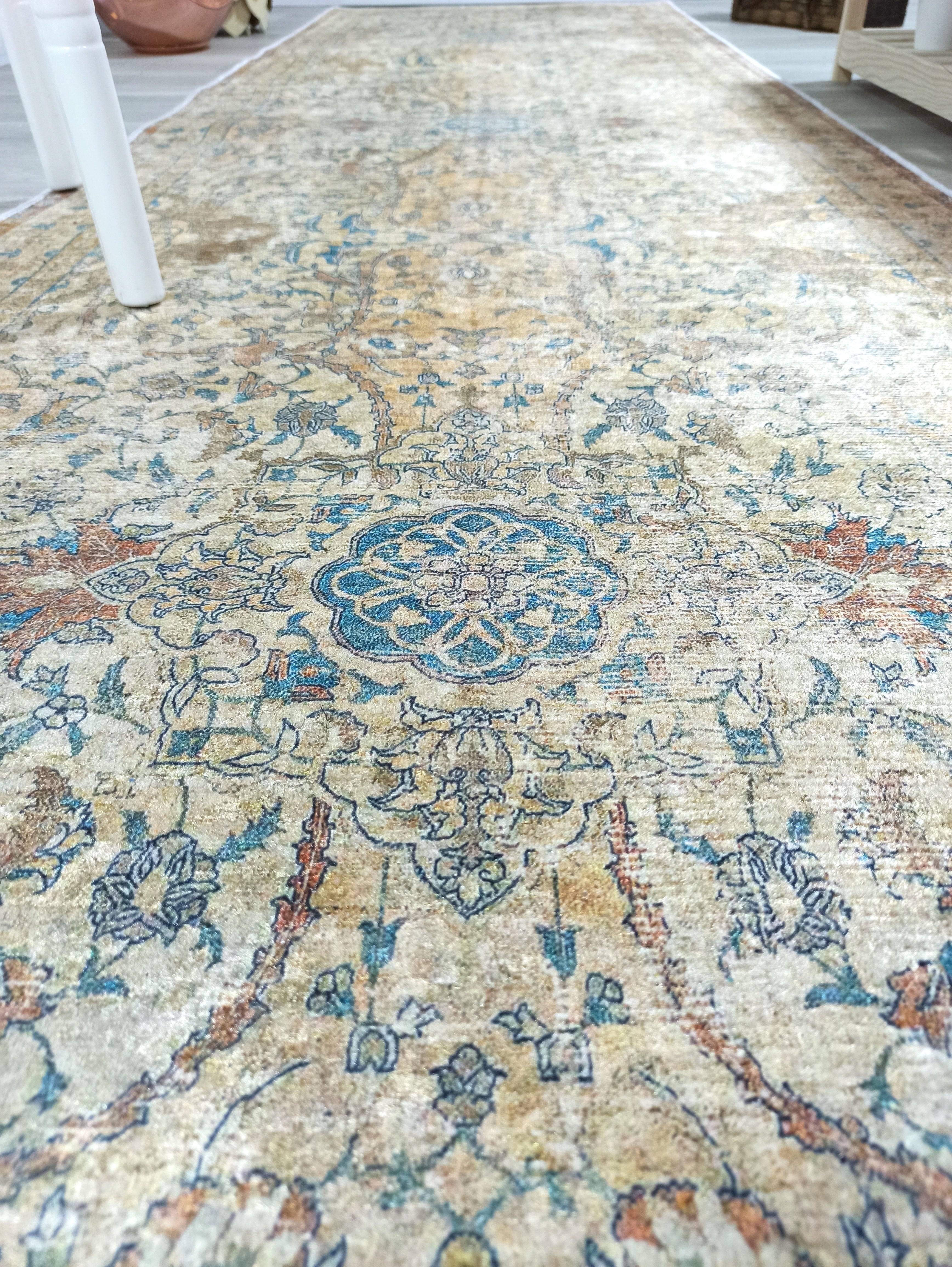 Persian Style Beige Blue Vintage Design Rug