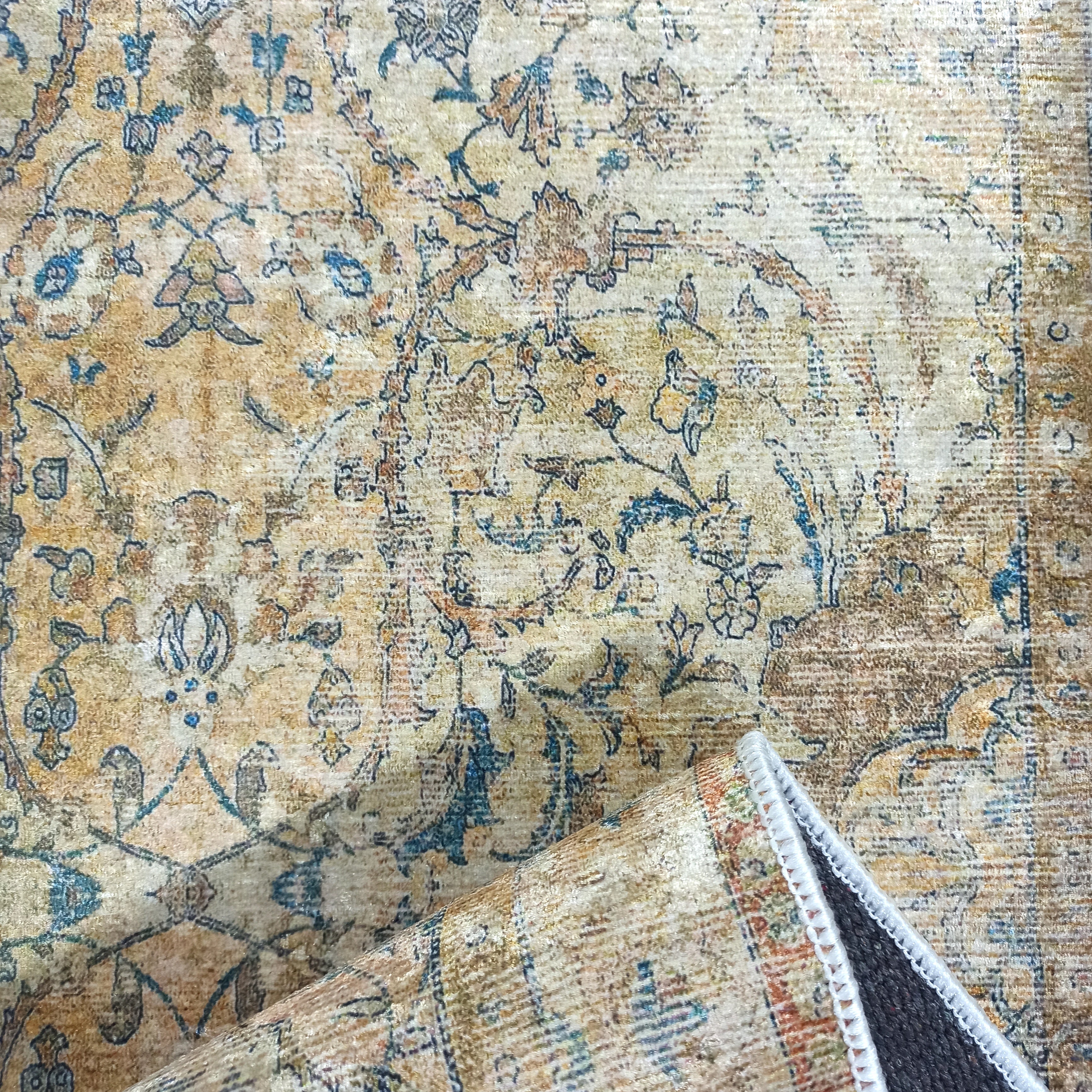 Persian Style Beige Blue Vintage Design Rug