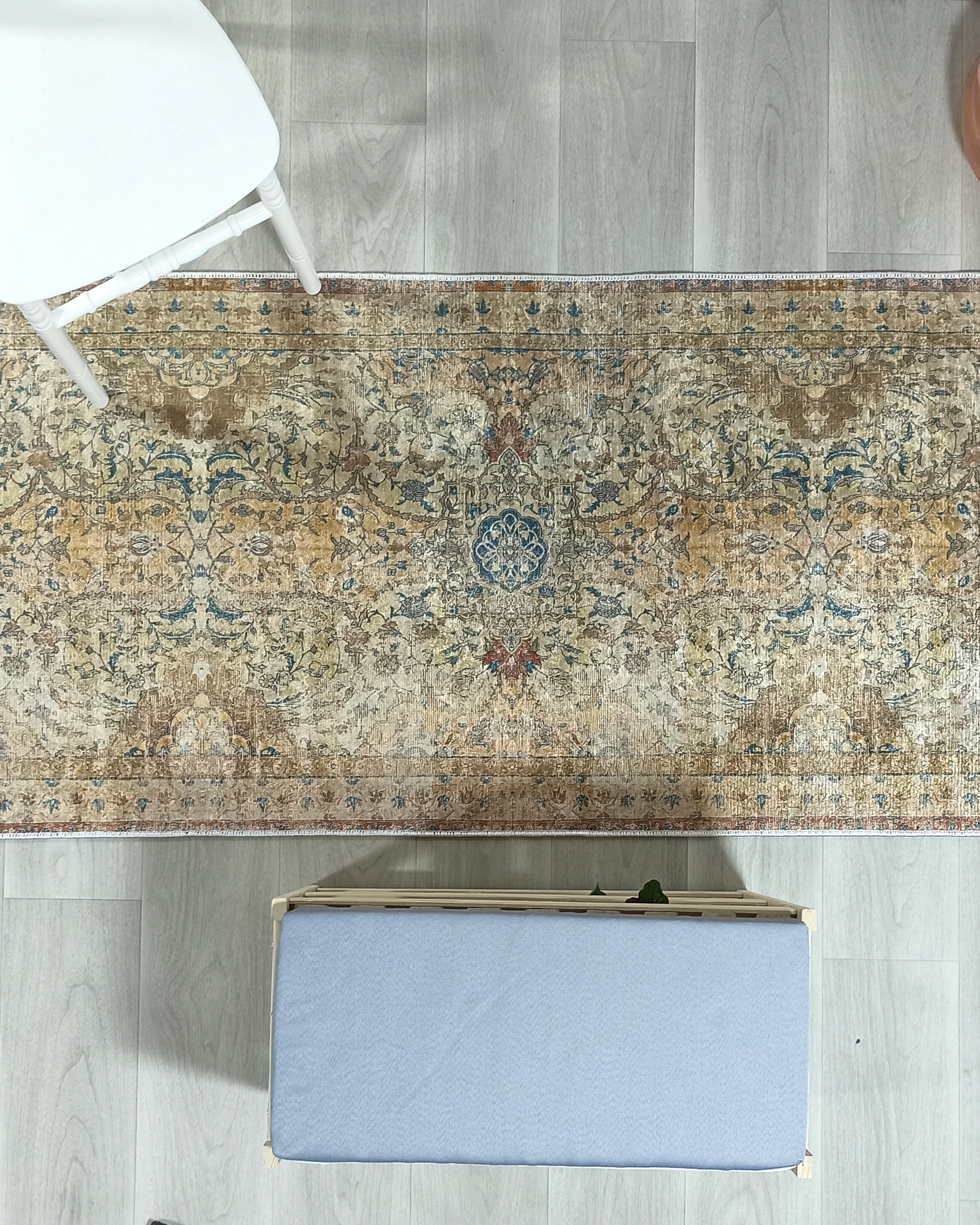 Persian Style Beige Blue Vintage Design Rug