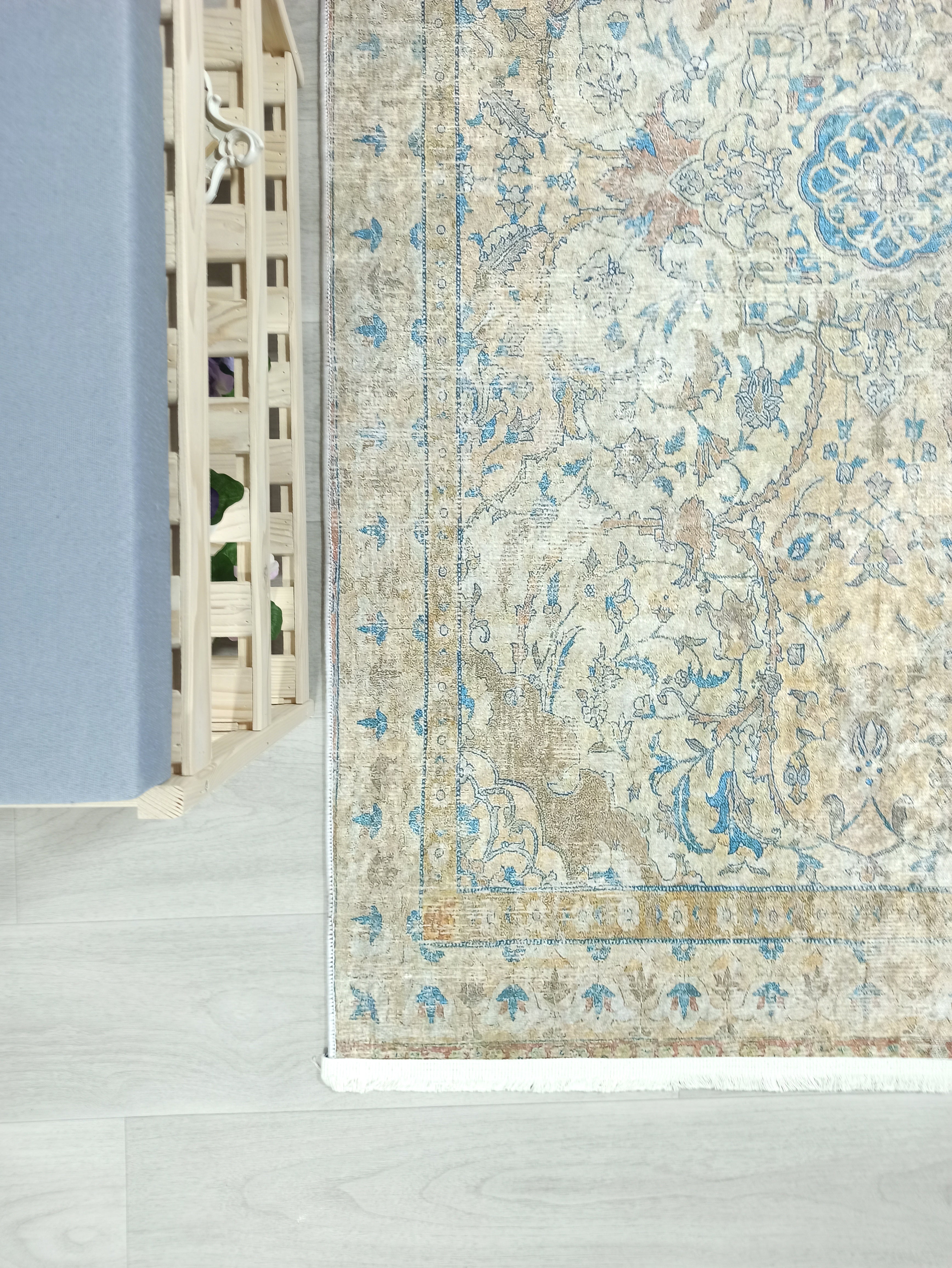 Persian Style Beige Blue Vintage Design Rug