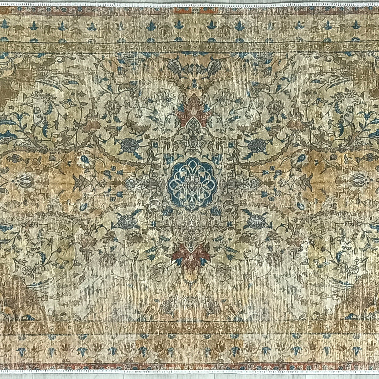 Persian Style Beige Blue Vintage Design Rug