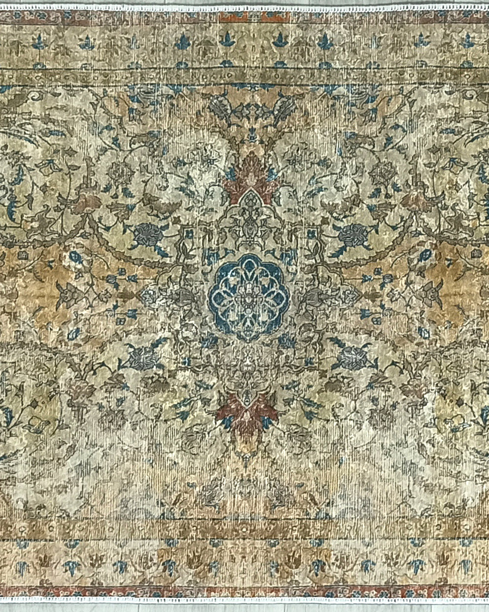 Persian Style Beige Blue Vintage Design Rug