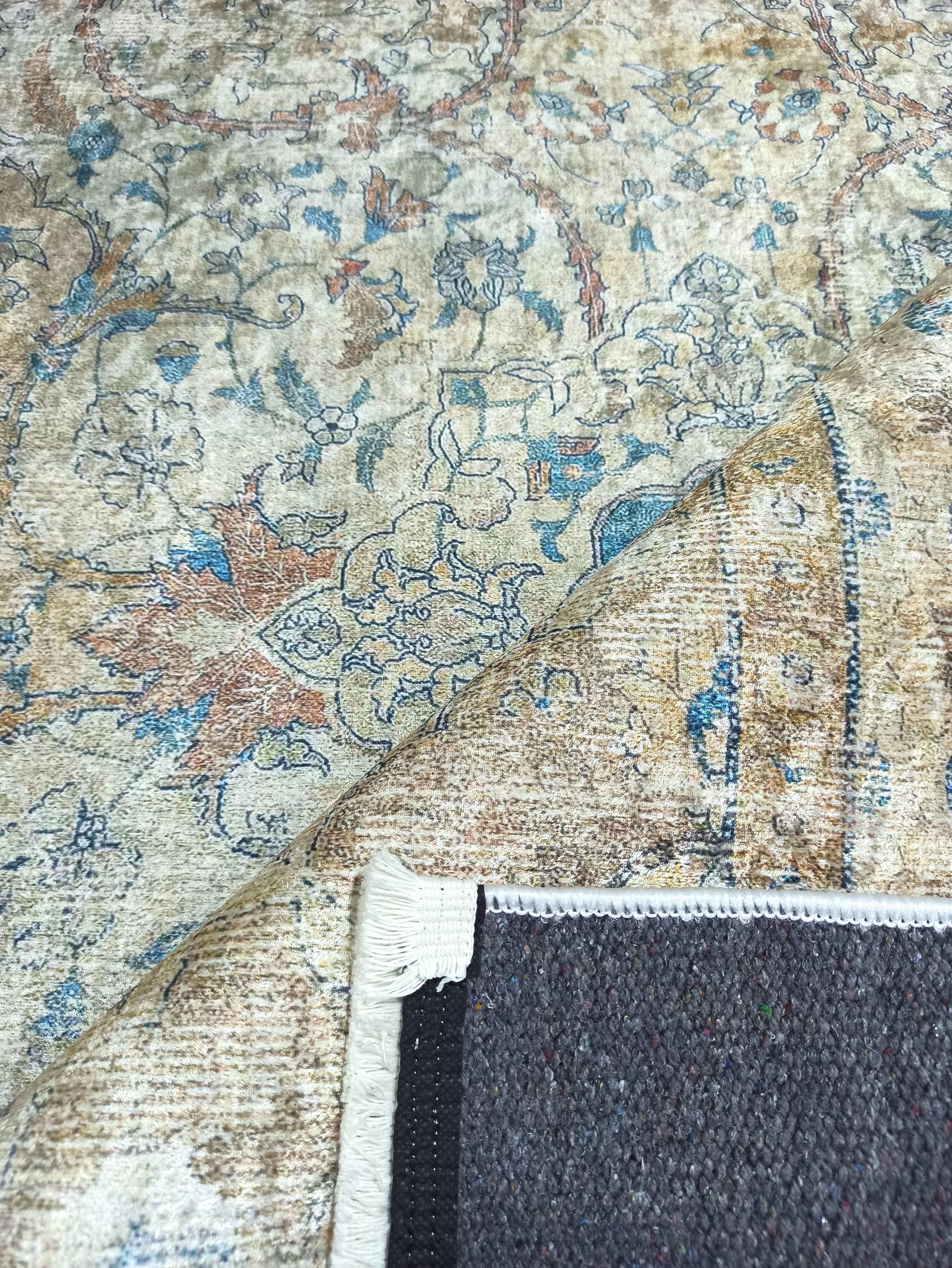 Persian Style Beige Blue Vintage Design Rug