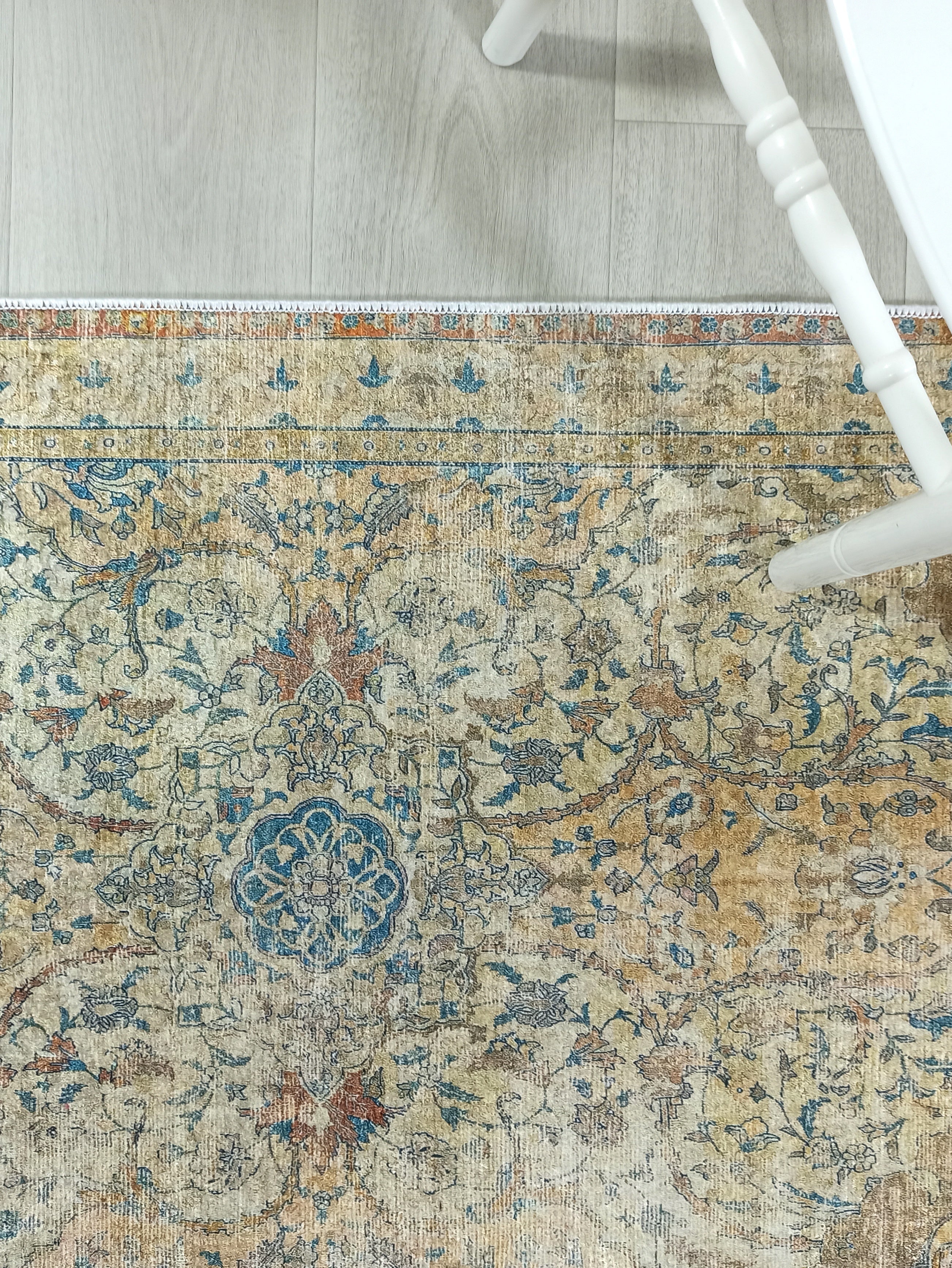 Persian Style Beige Blue Vintage Design Rug