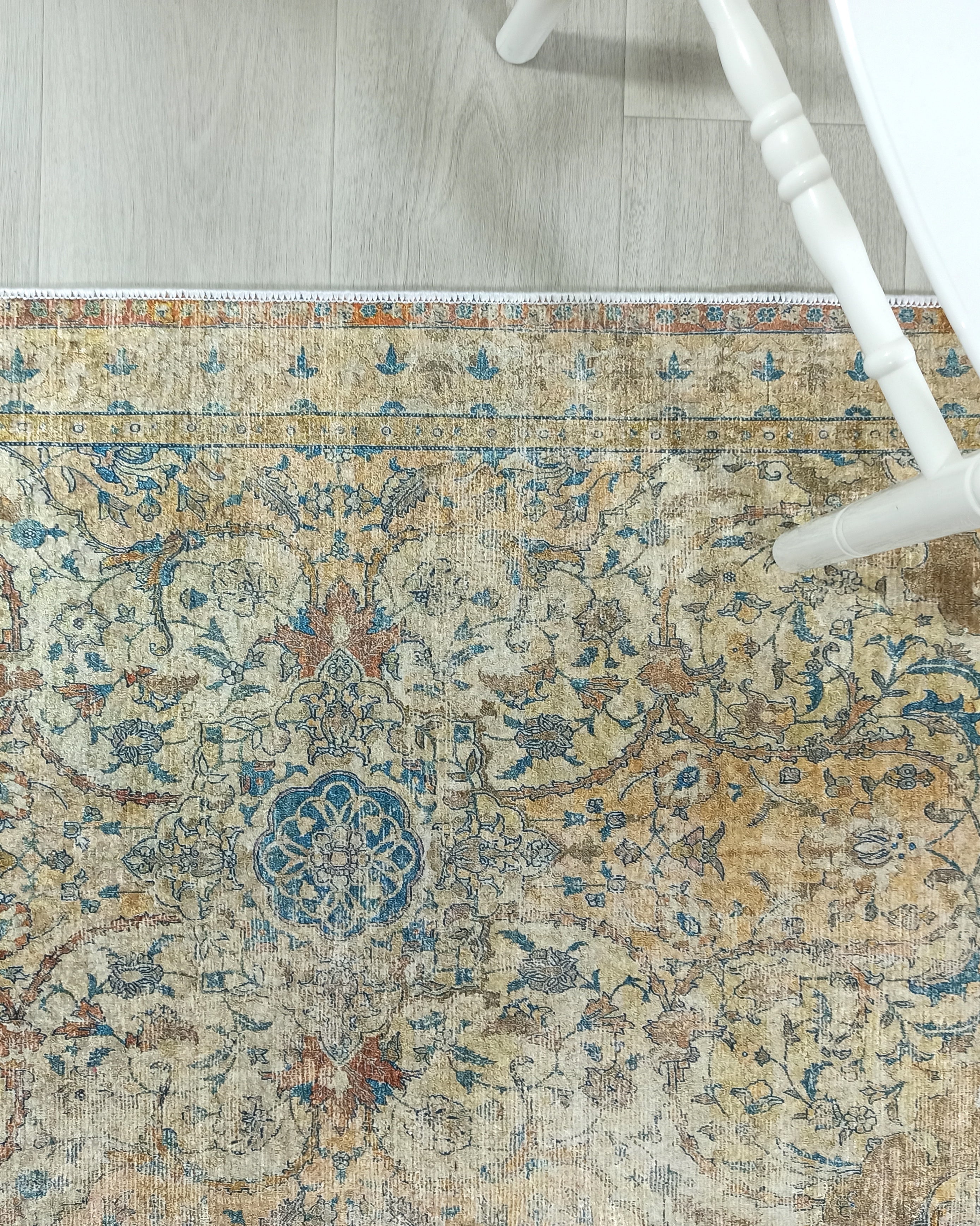 Persian Style Beige Blue Vintage Design Rug