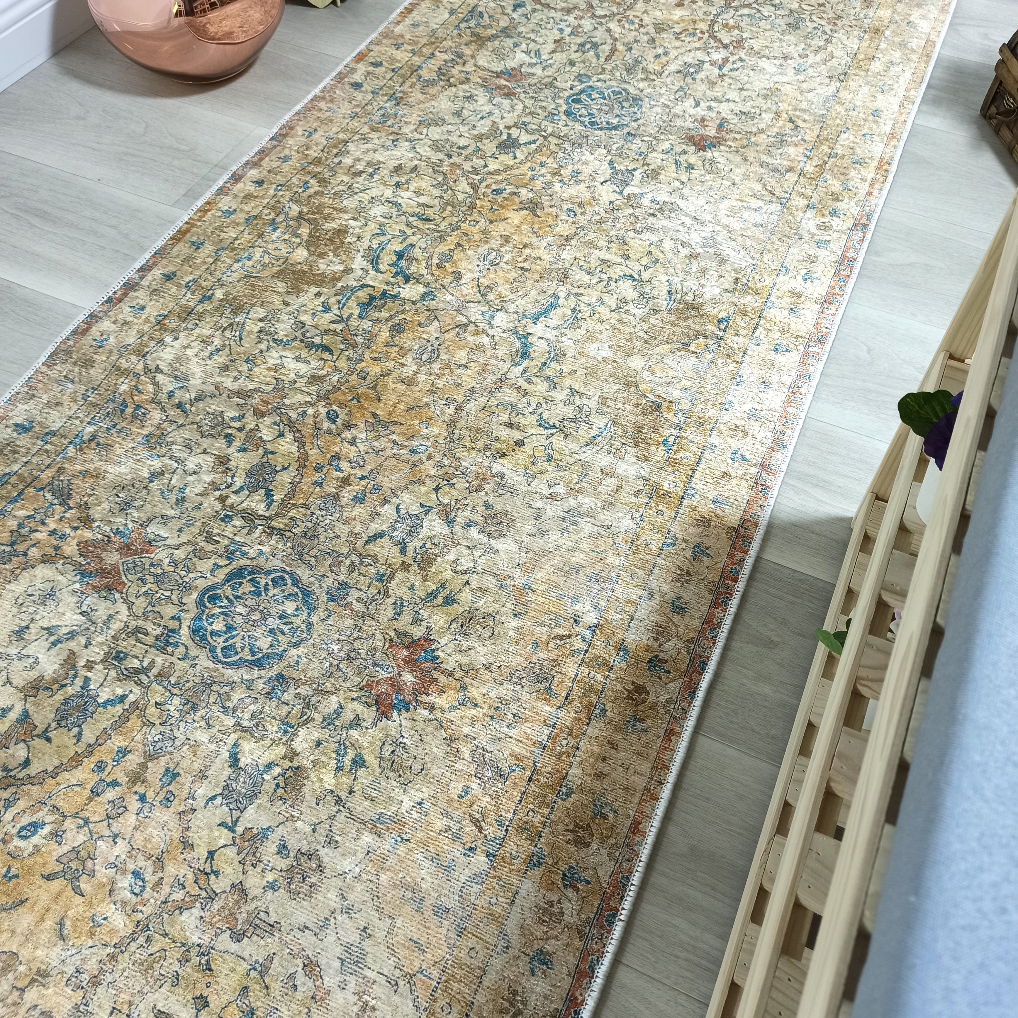 Persian Style Beige Blue Vintage Design Rug