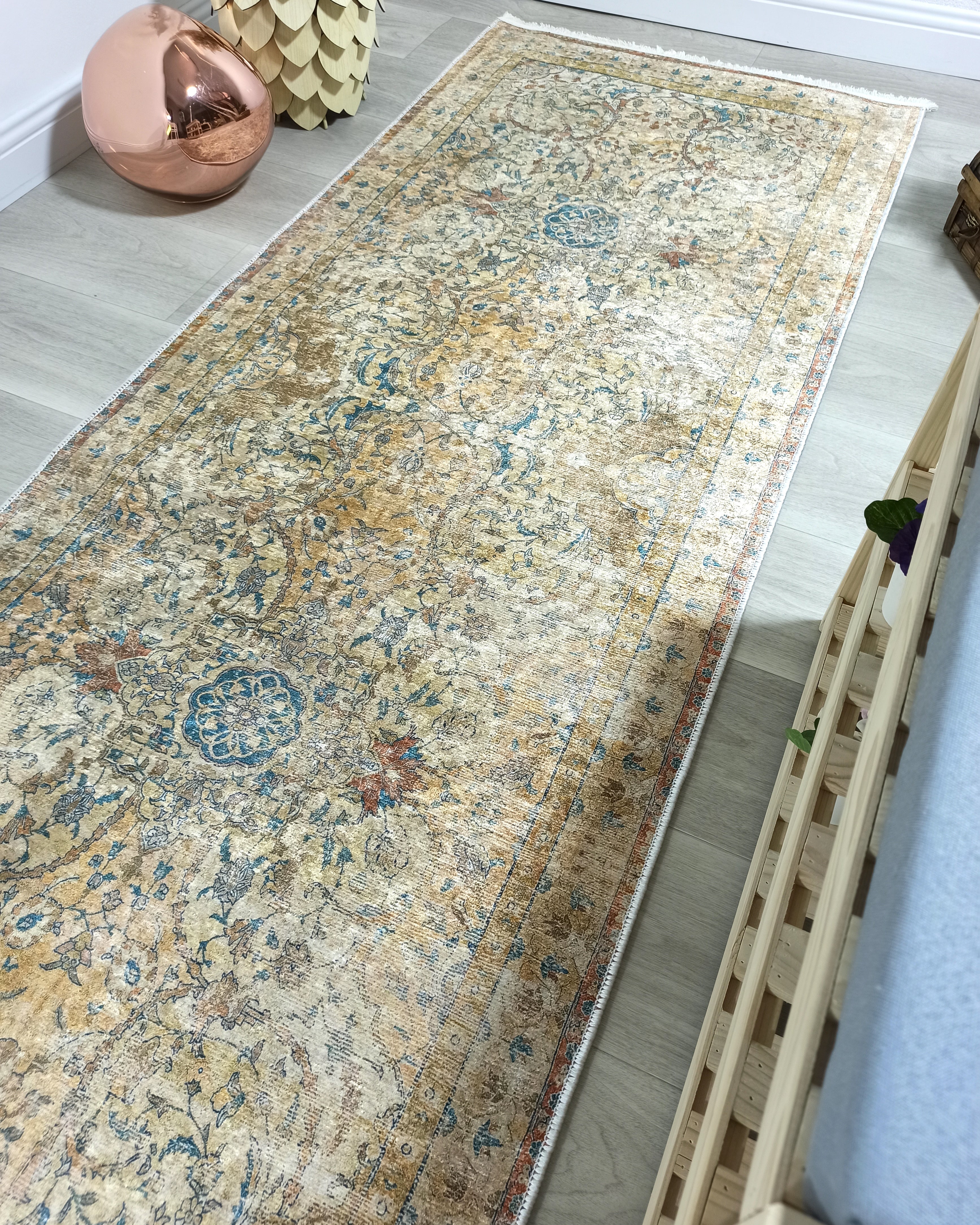 Persian Style Beige Blue Vintage Design Rug