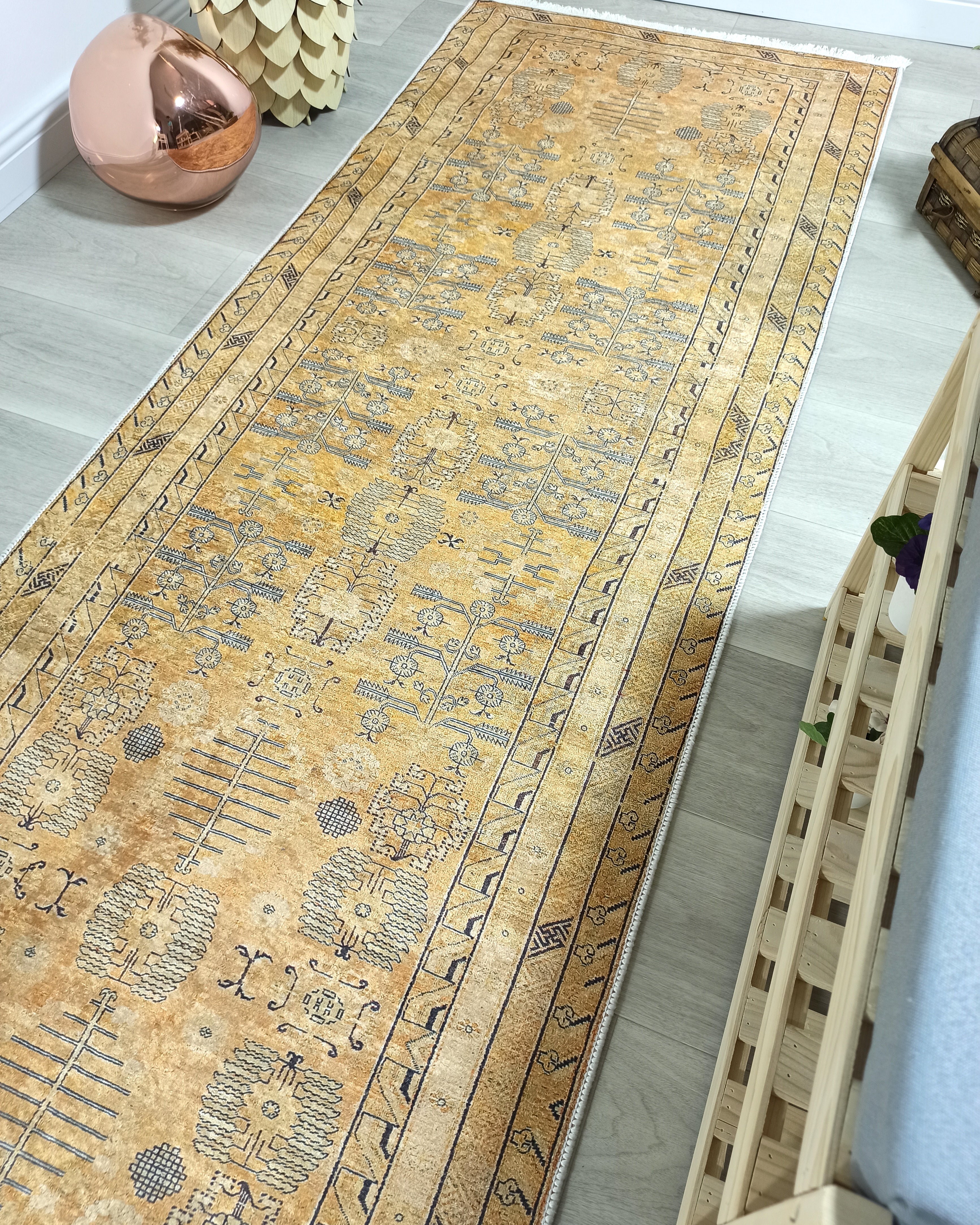 Persian Style Beige Yellow Vintage Design Rug