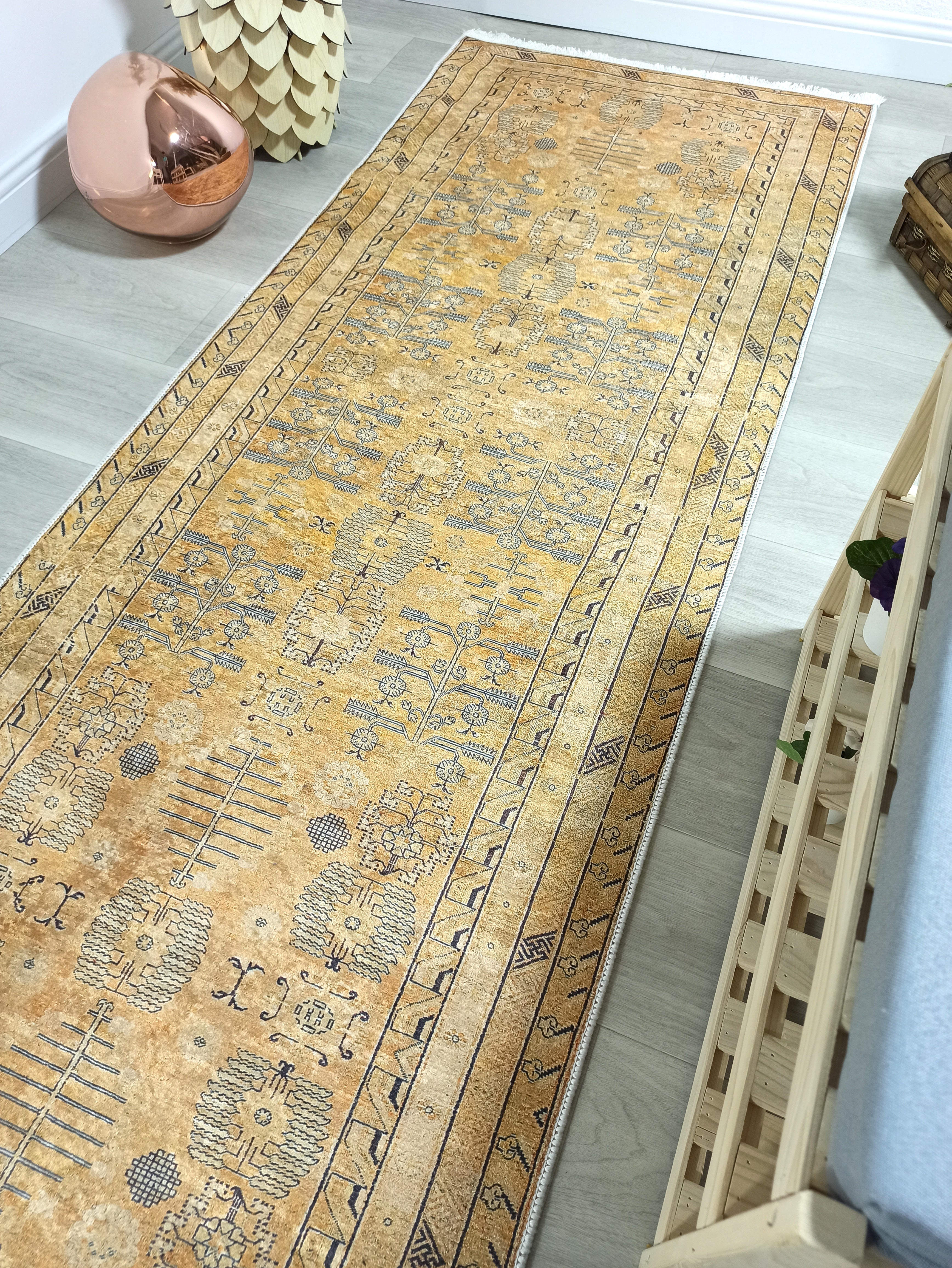 Persian Style Beige Yellow Vintage Design Rug