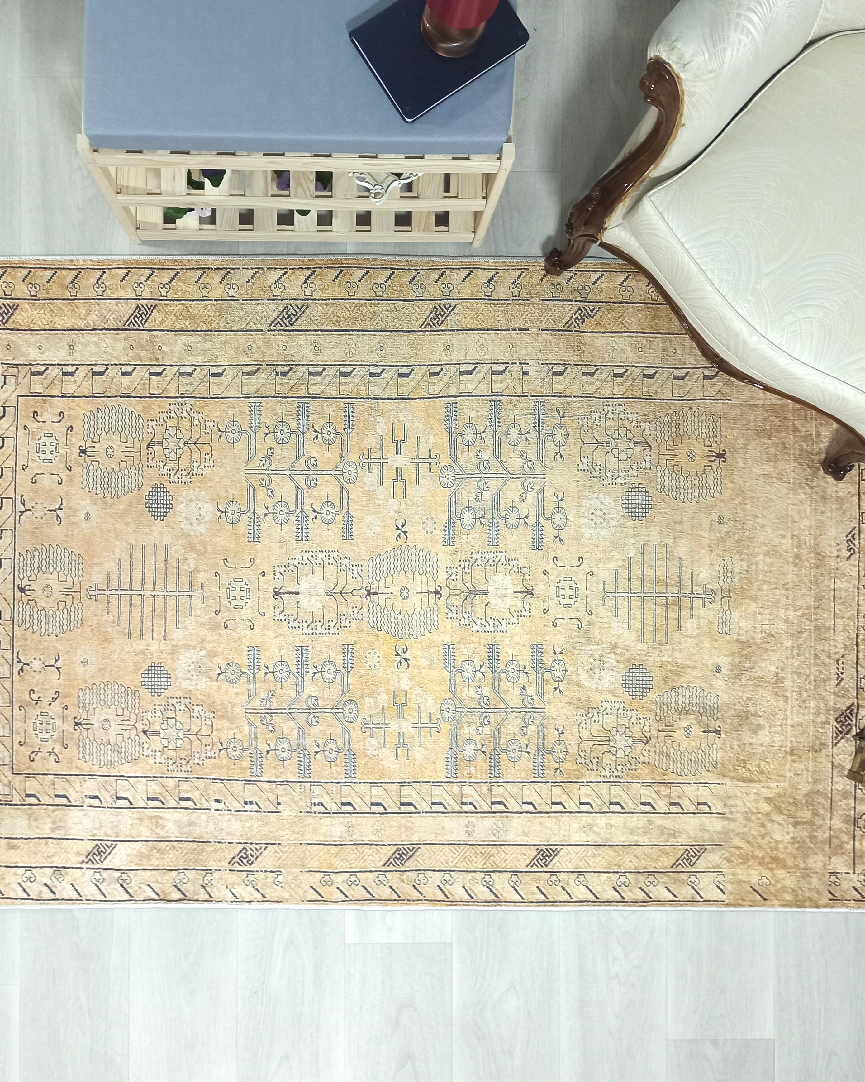 Persian Style Beige Yellow Vintage Design Rug