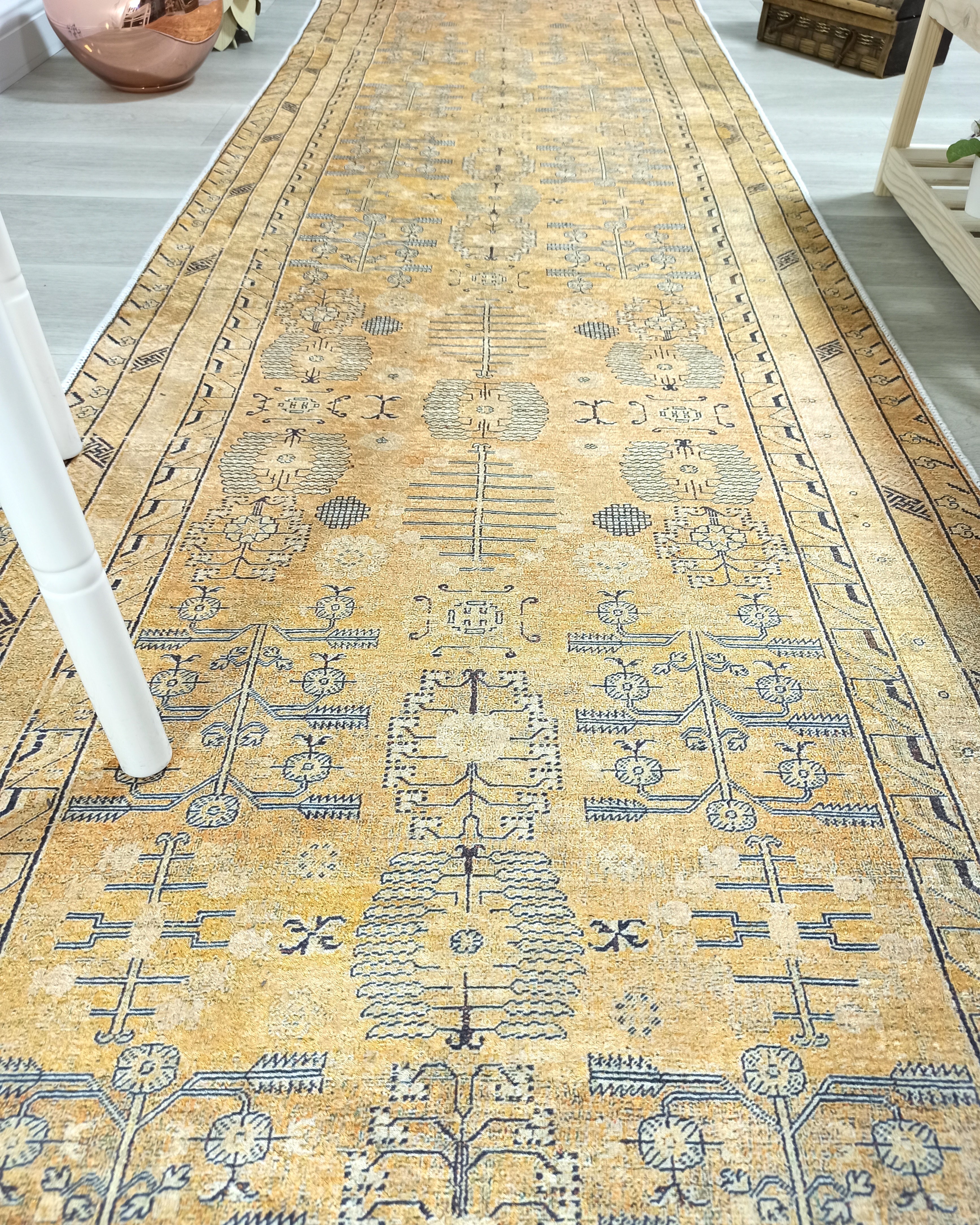 Persian Style Beige Yellow Vintage Design Rug