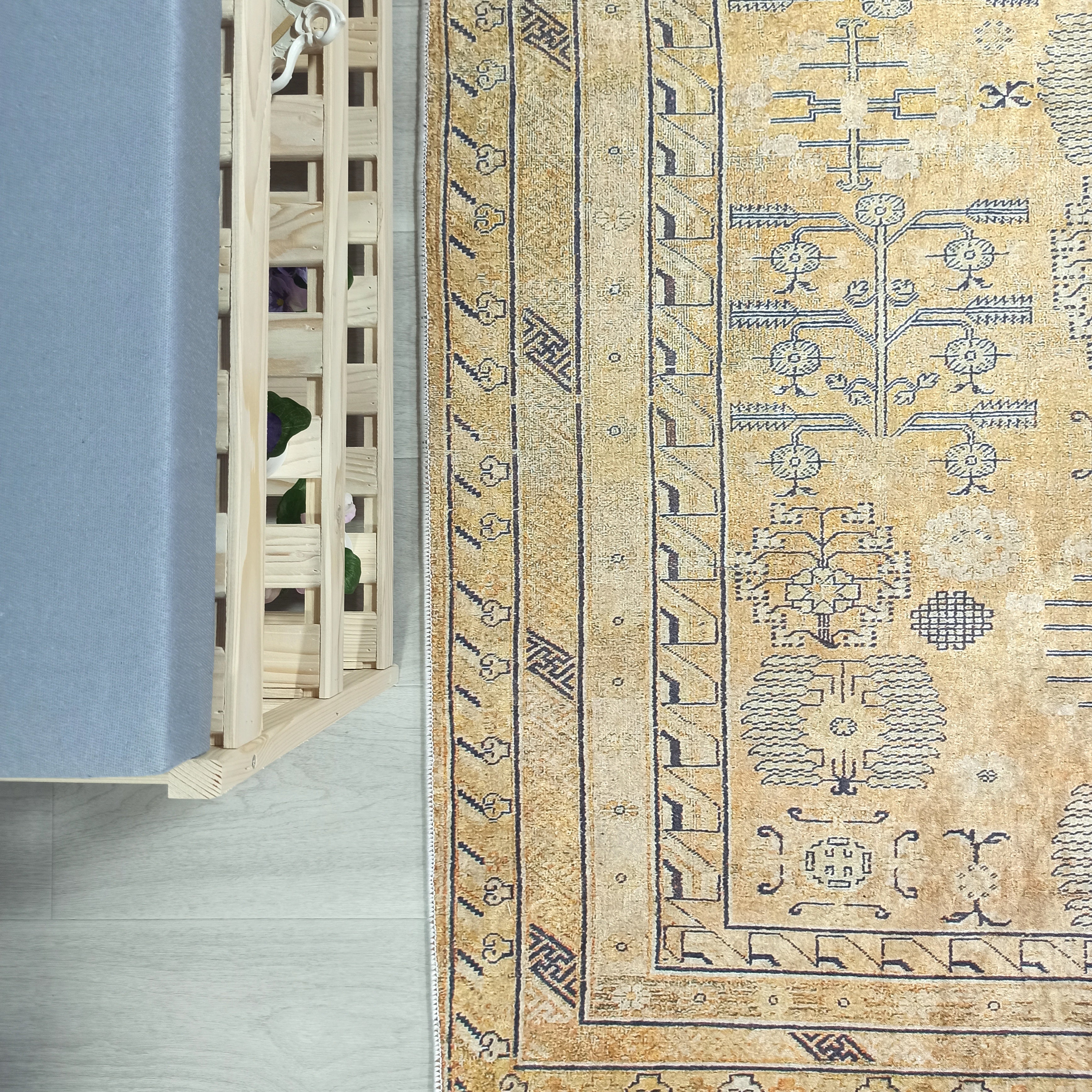 Persian Style Beige Yellow Vintage Design Rug