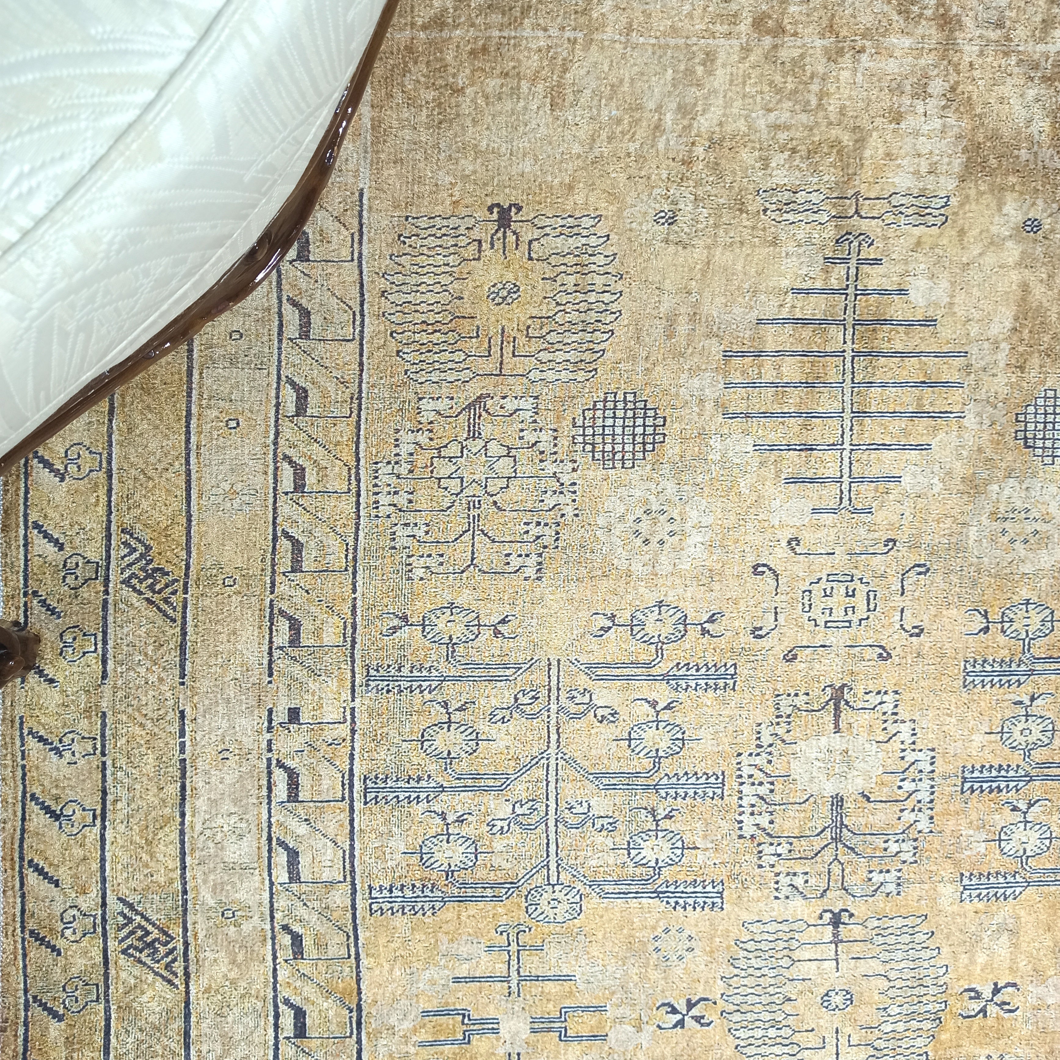 Persian Style Beige Yellow Vintage Design Rug