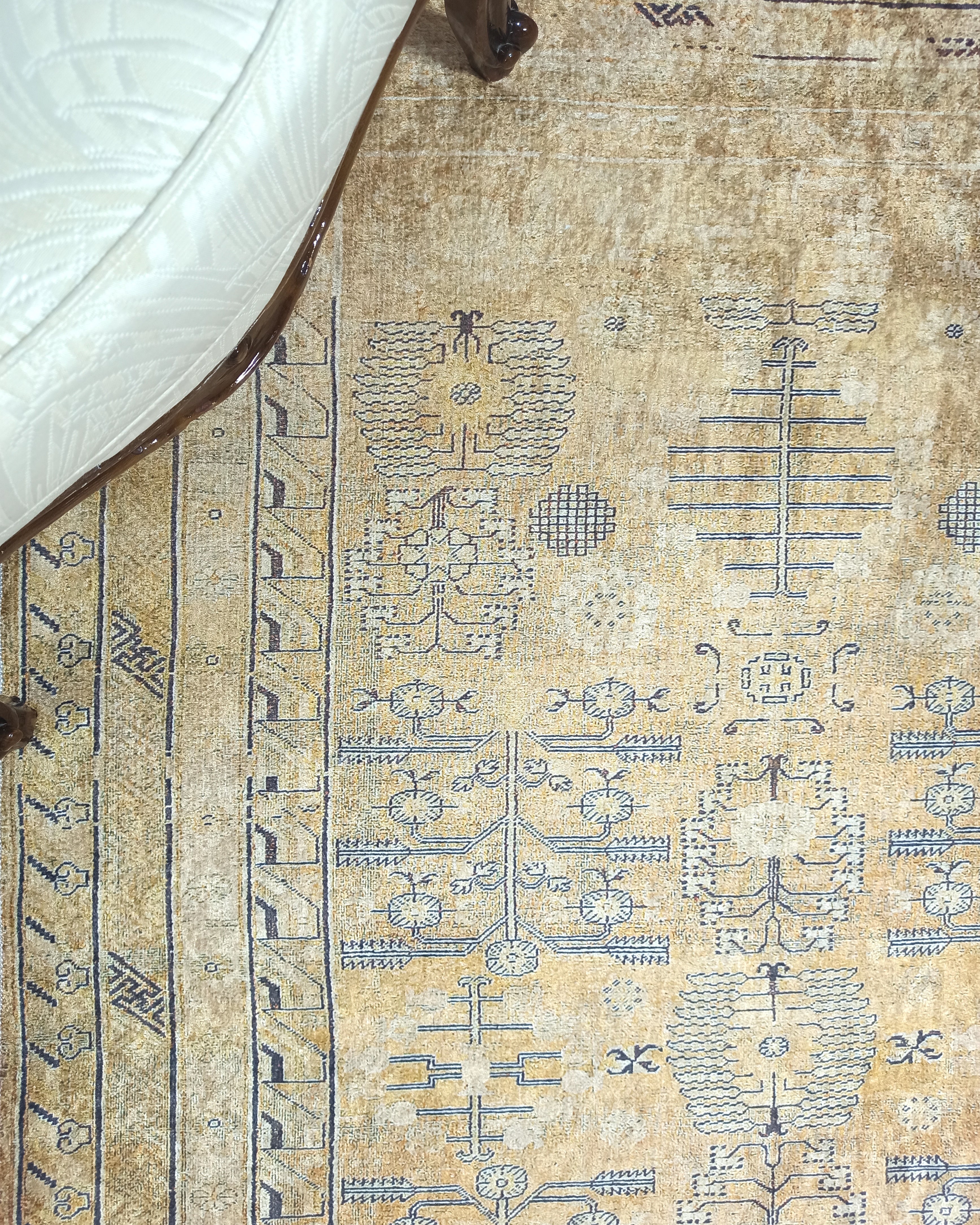 Persian Style Beige Yellow Vintage Design Rug