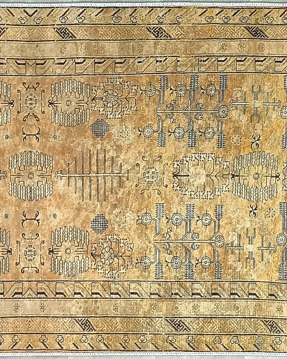 Persian Style Beige Yellow Vintage Design Rug