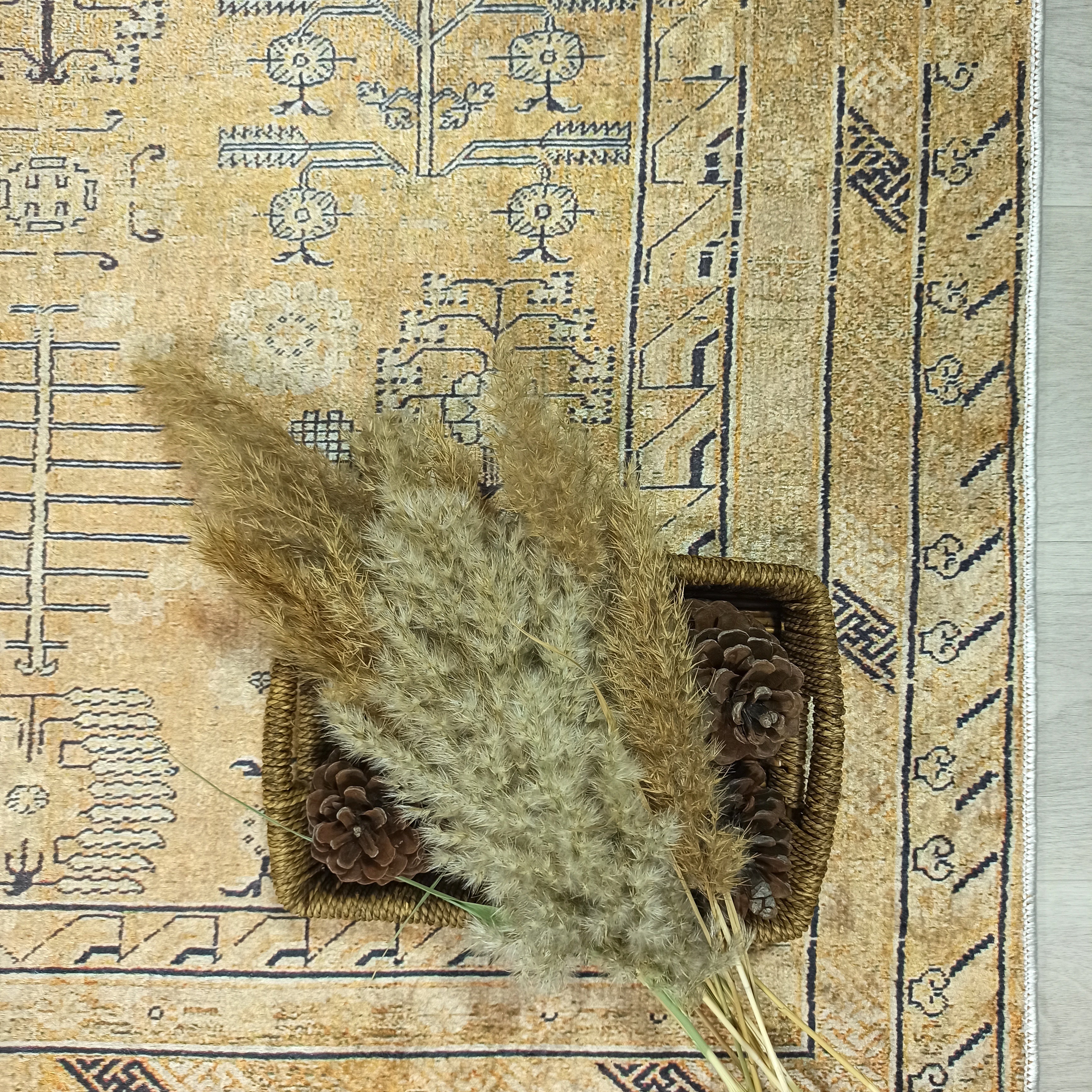 Persian Style Beige Yellow Vintage Design Rug