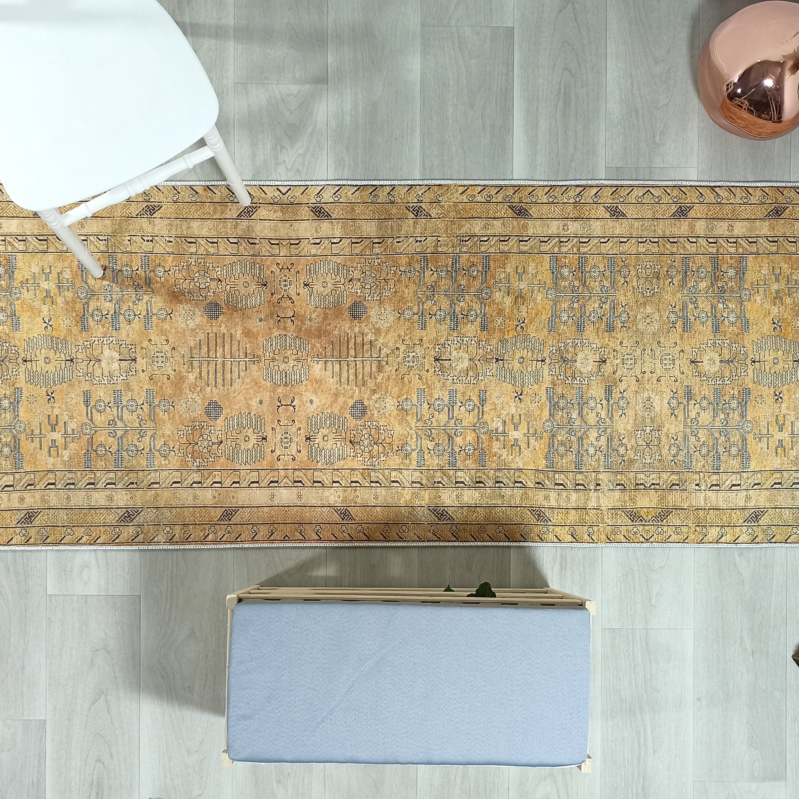 Persian Style Beige Yellow Vintage Design Rug
