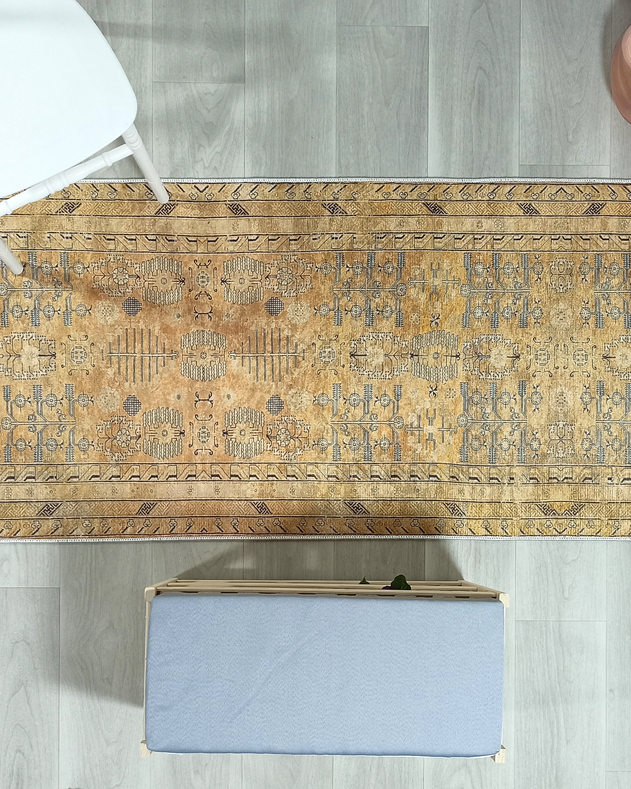 Persian Style Beige Yellow Vintage Design Rug