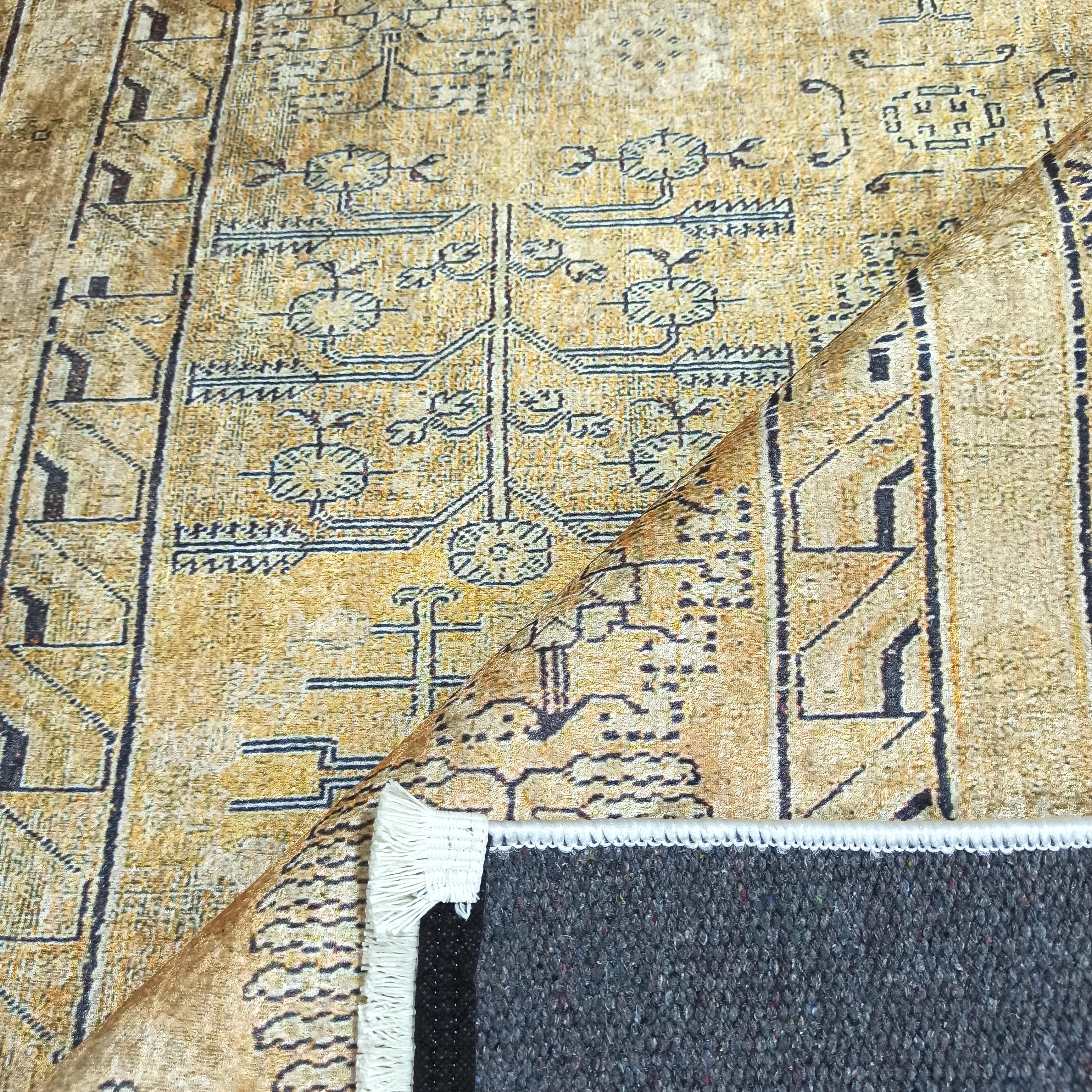 Persian Style Beige Yellow Vintage Design Rug