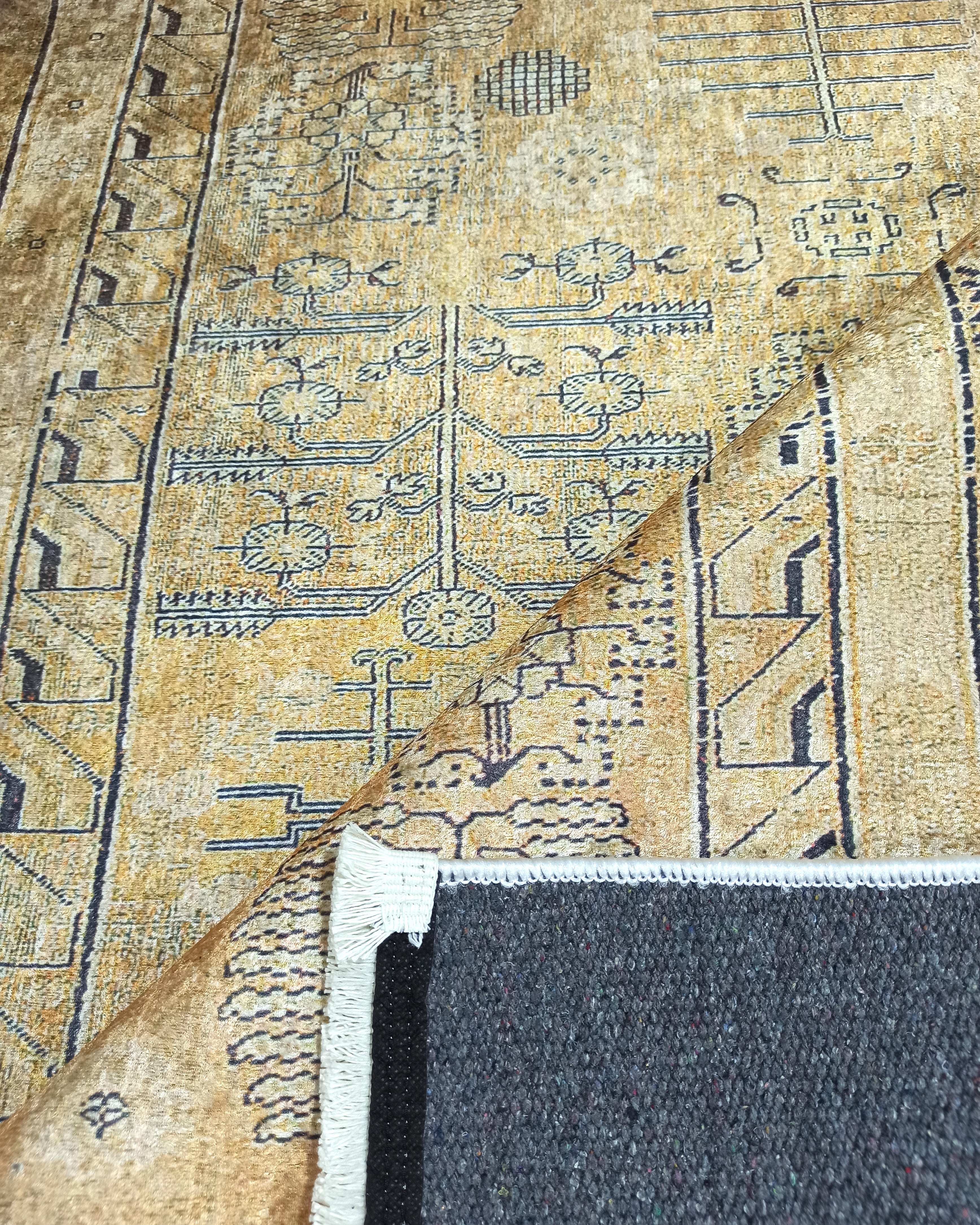 Persian Style Beige Yellow Vintage Design Rug