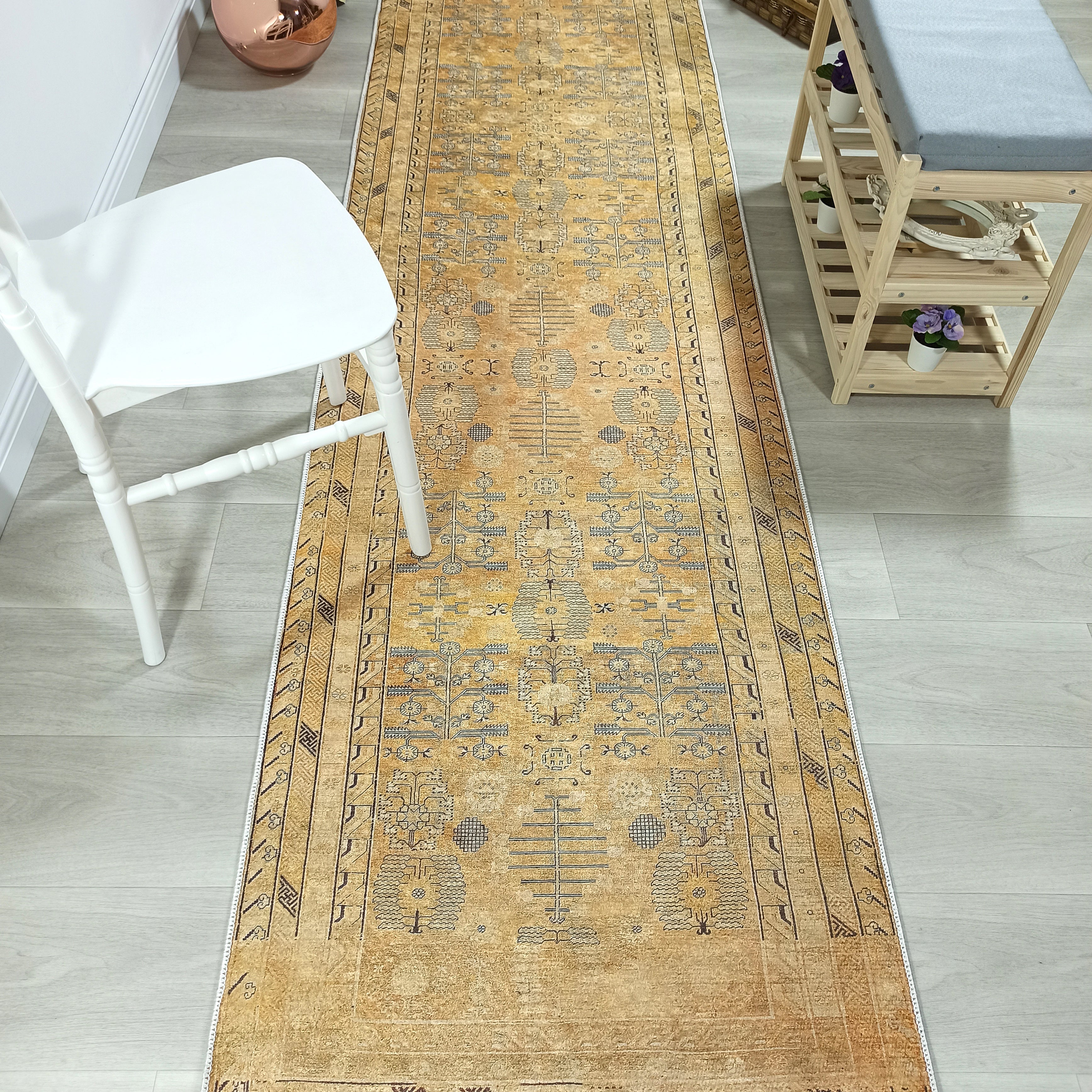 Persian Style Beige Yellow Vintage Design Rug