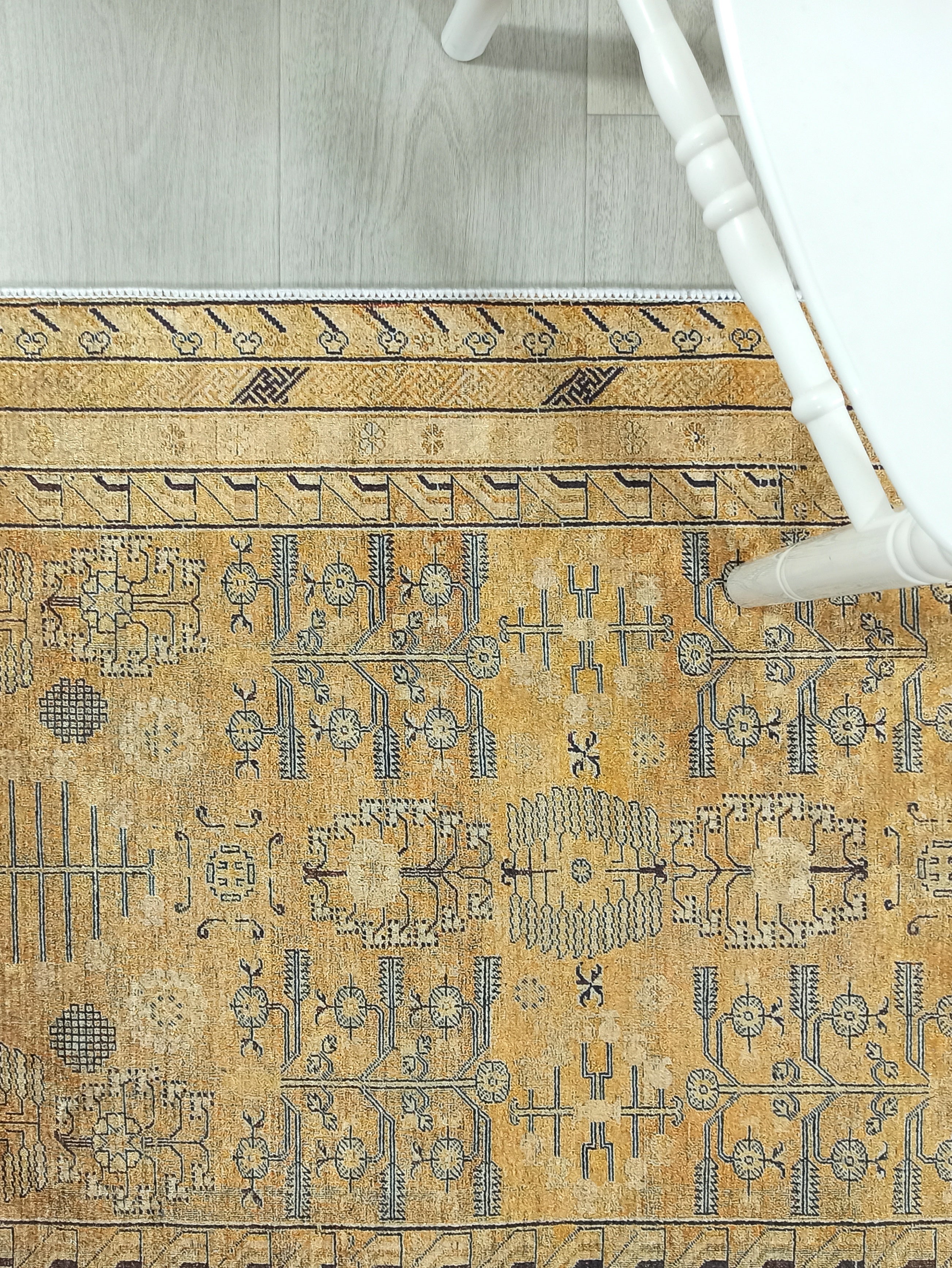 Persian Style Beige Yellow Vintage Design Rug