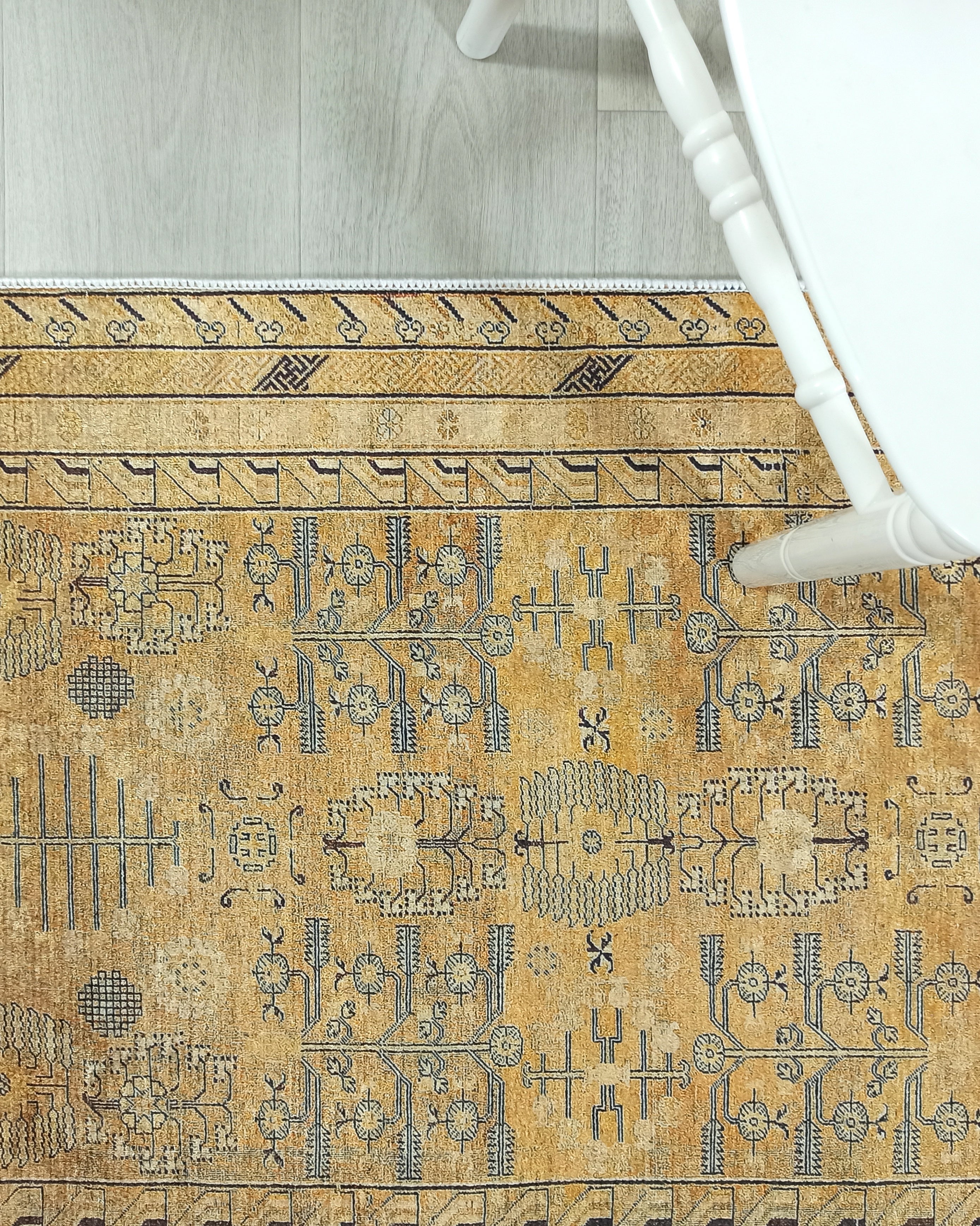 Persian Style Beige Yellow Vintage Design Rug