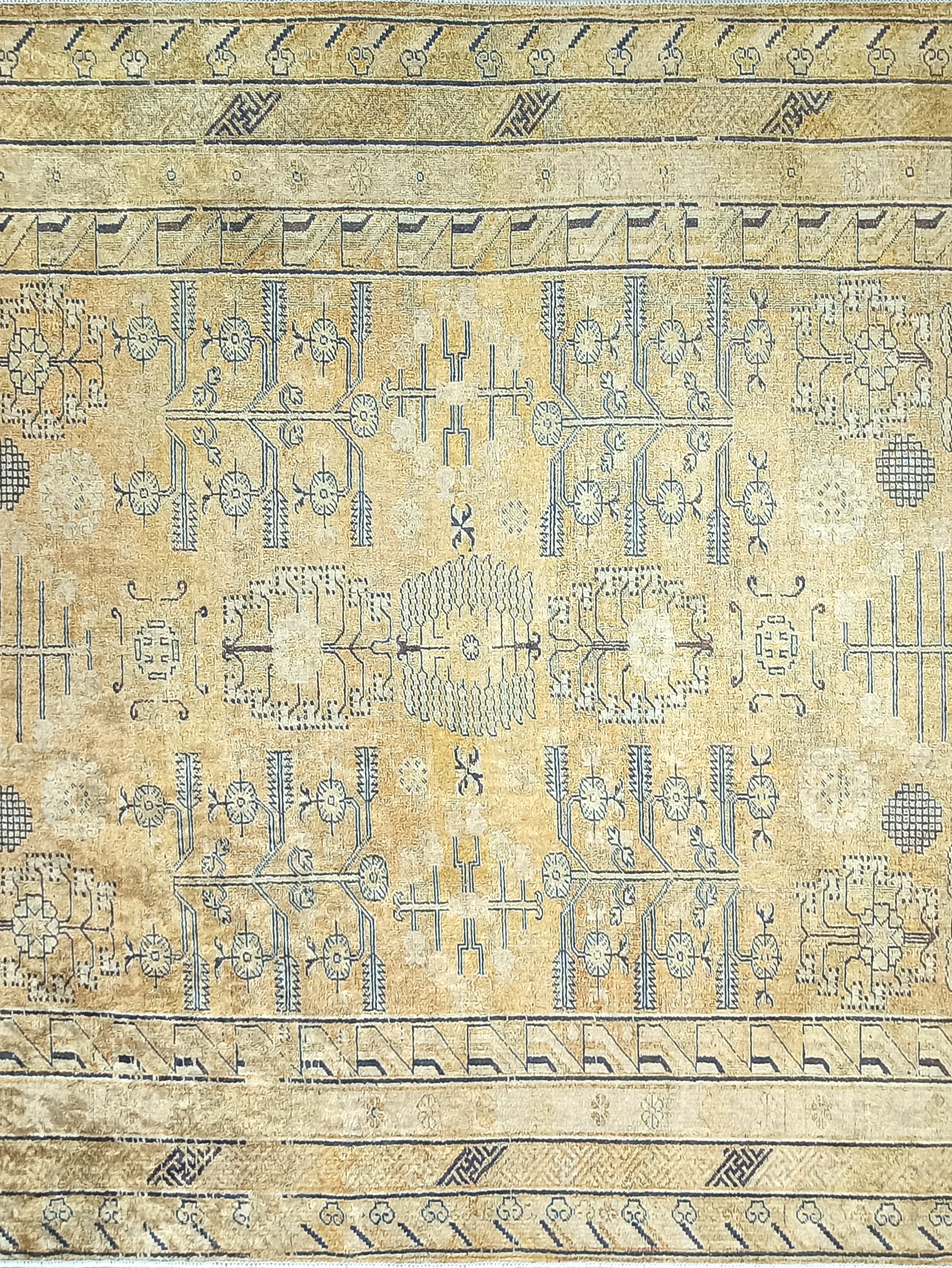 Persian Style Beige Yellow Vintage Design Rug