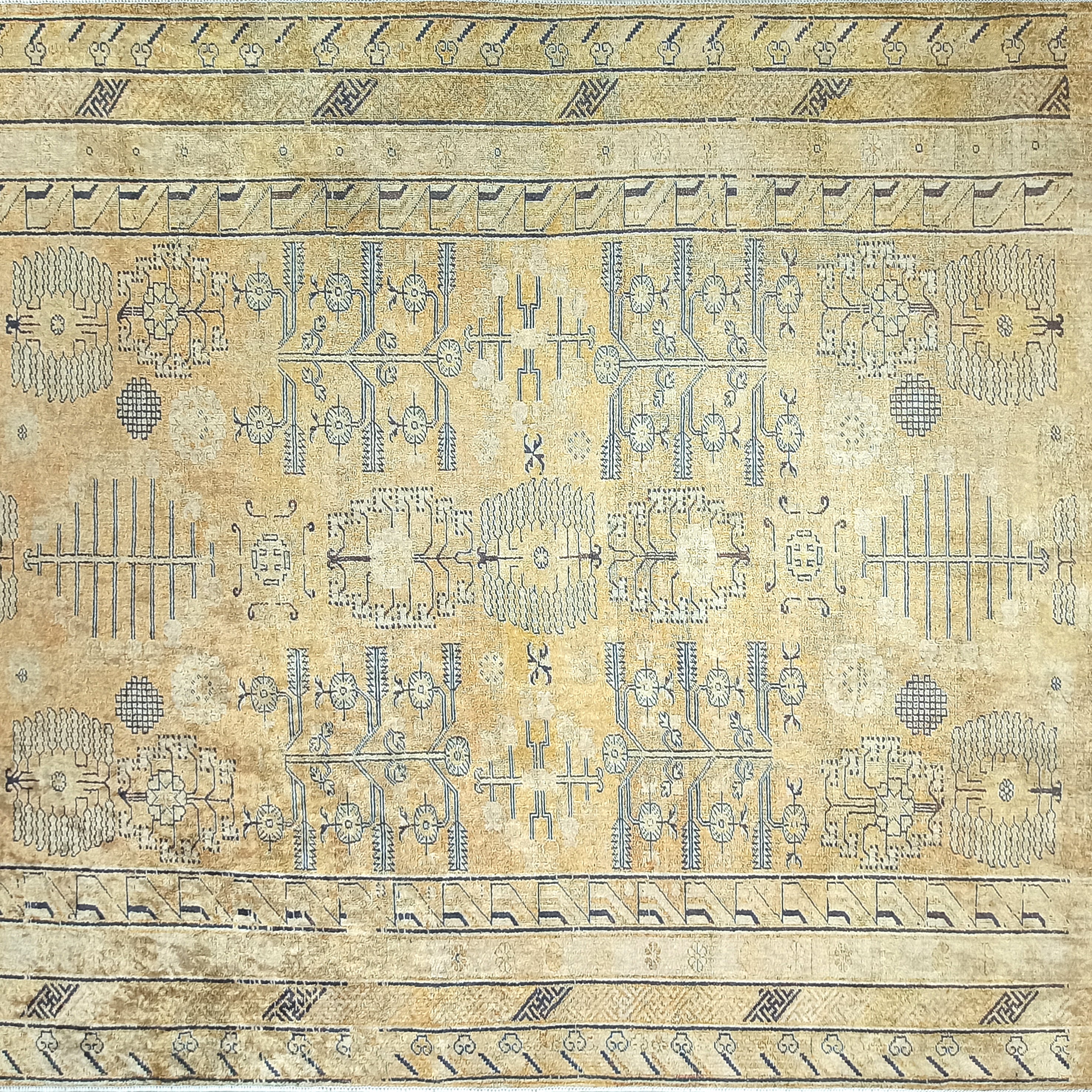 Persian Style Beige Yellow Vintage Design Rug