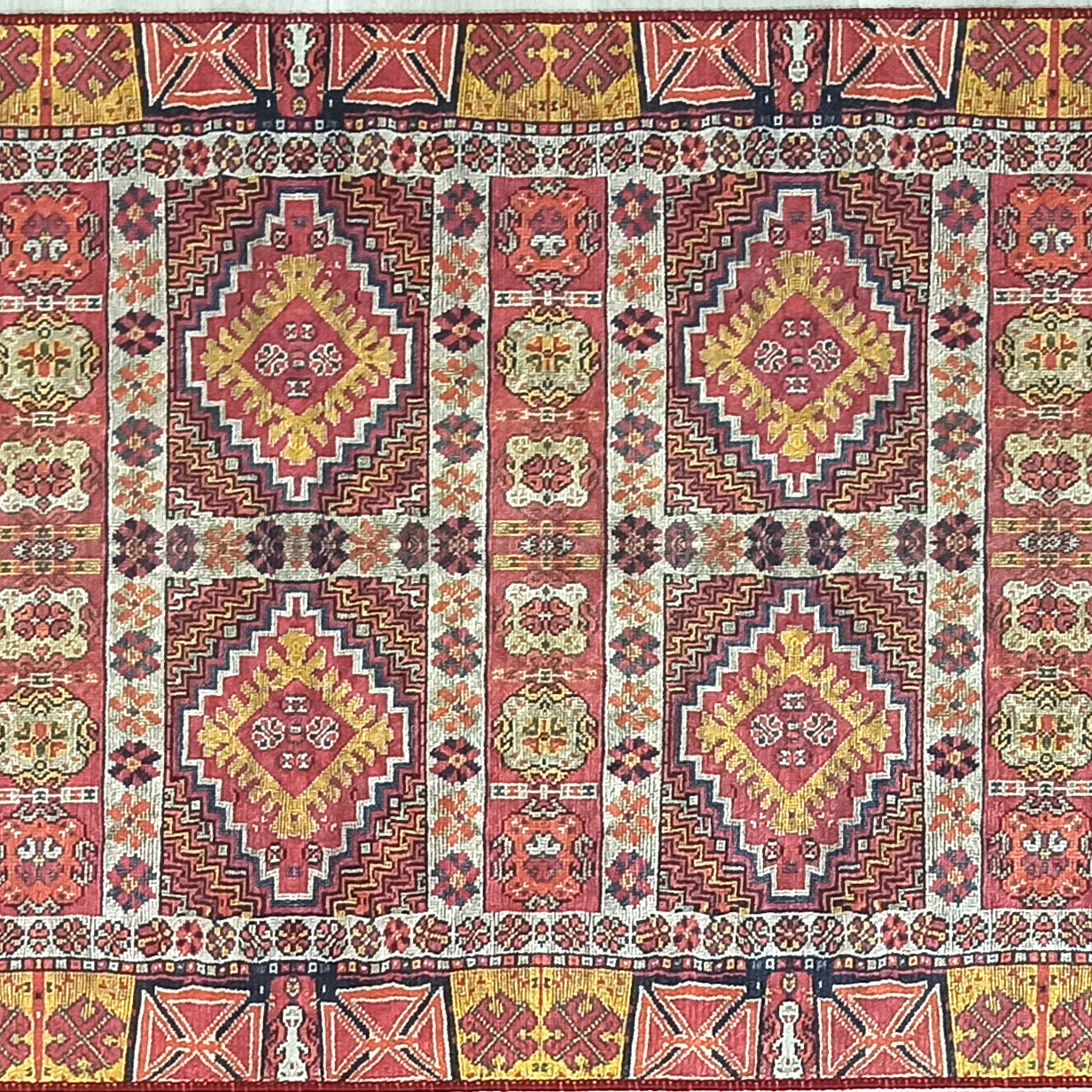 Persian Style Rug, Natural Ivory Colorful Geometry Rug