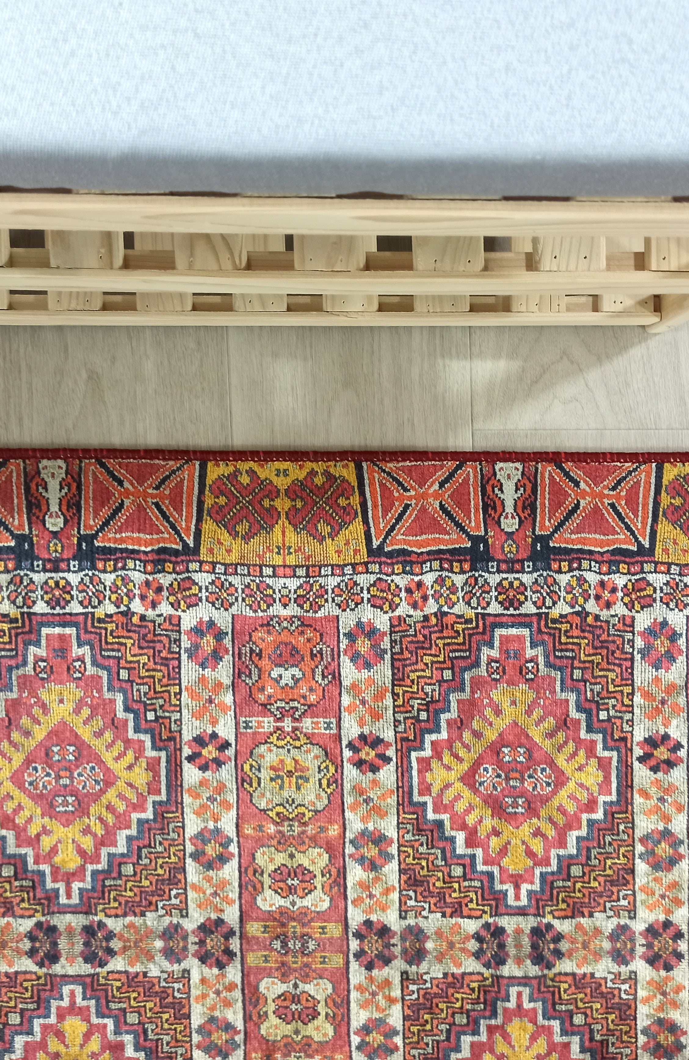 Persian Style Rug, Natural Ivory Colorful Geometry Rug