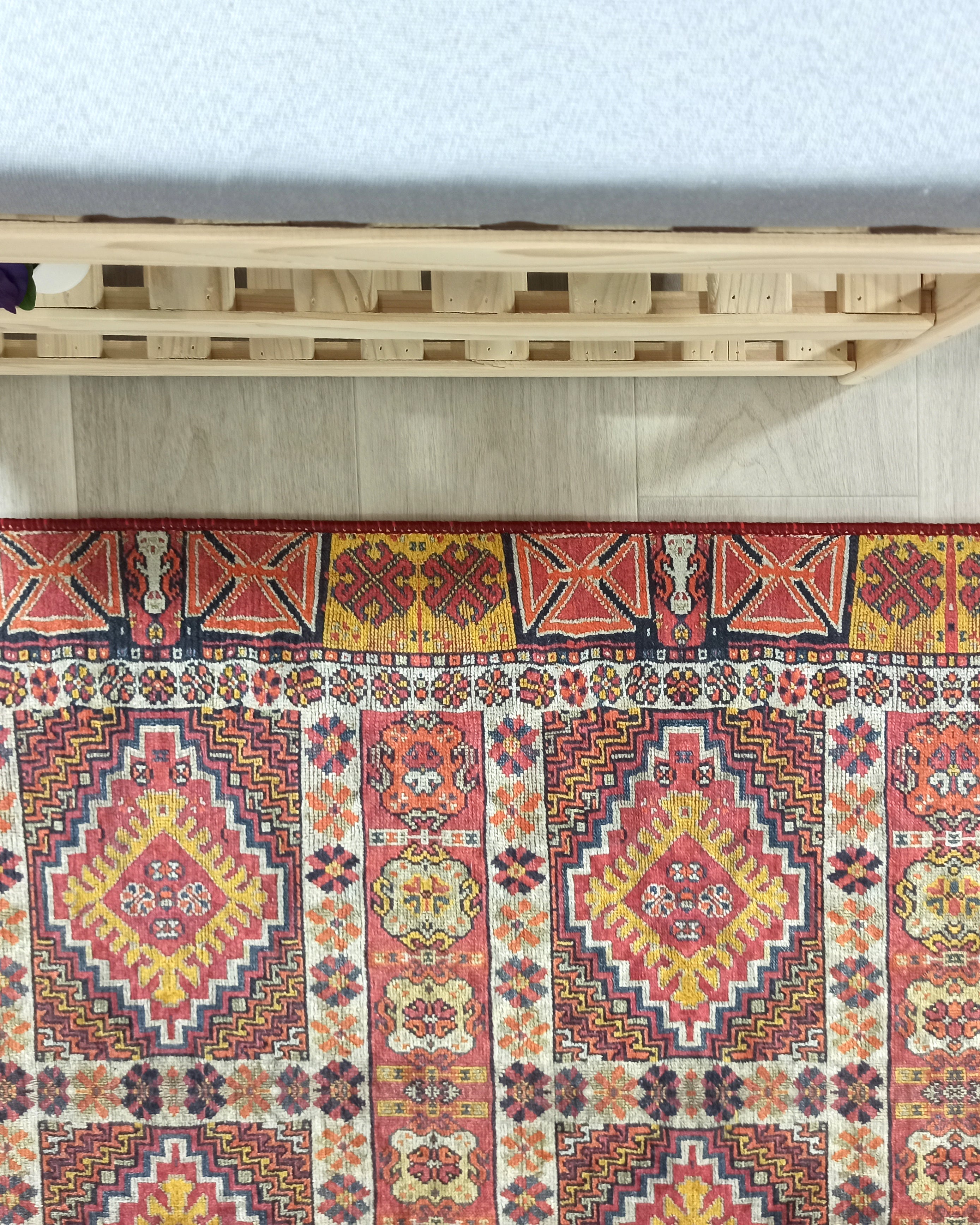 Persian Style Rug, Natural Ivory Colorful Geometry Rug