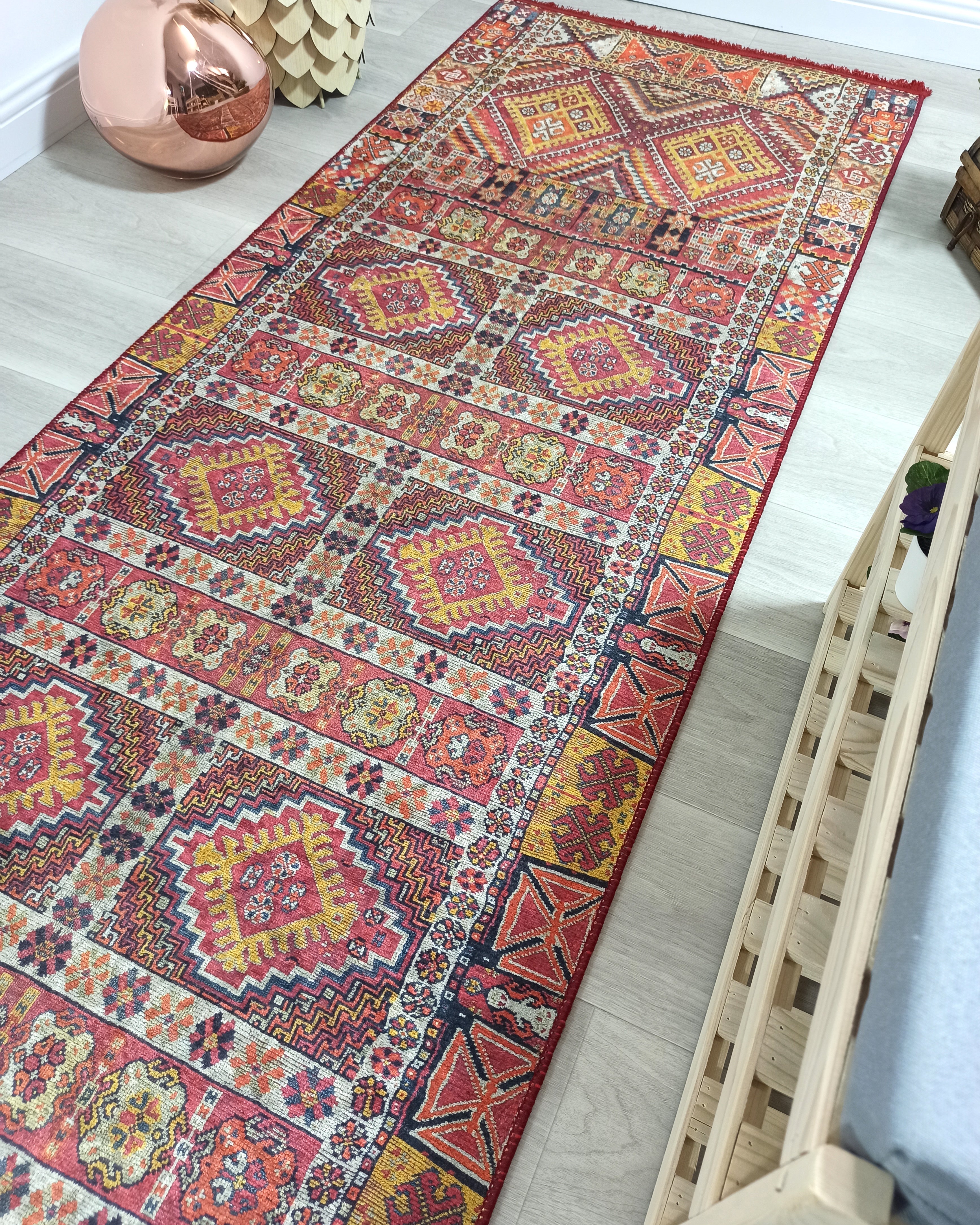 Persian Style Rug, Natural Ivory Colorful Geometry Rug