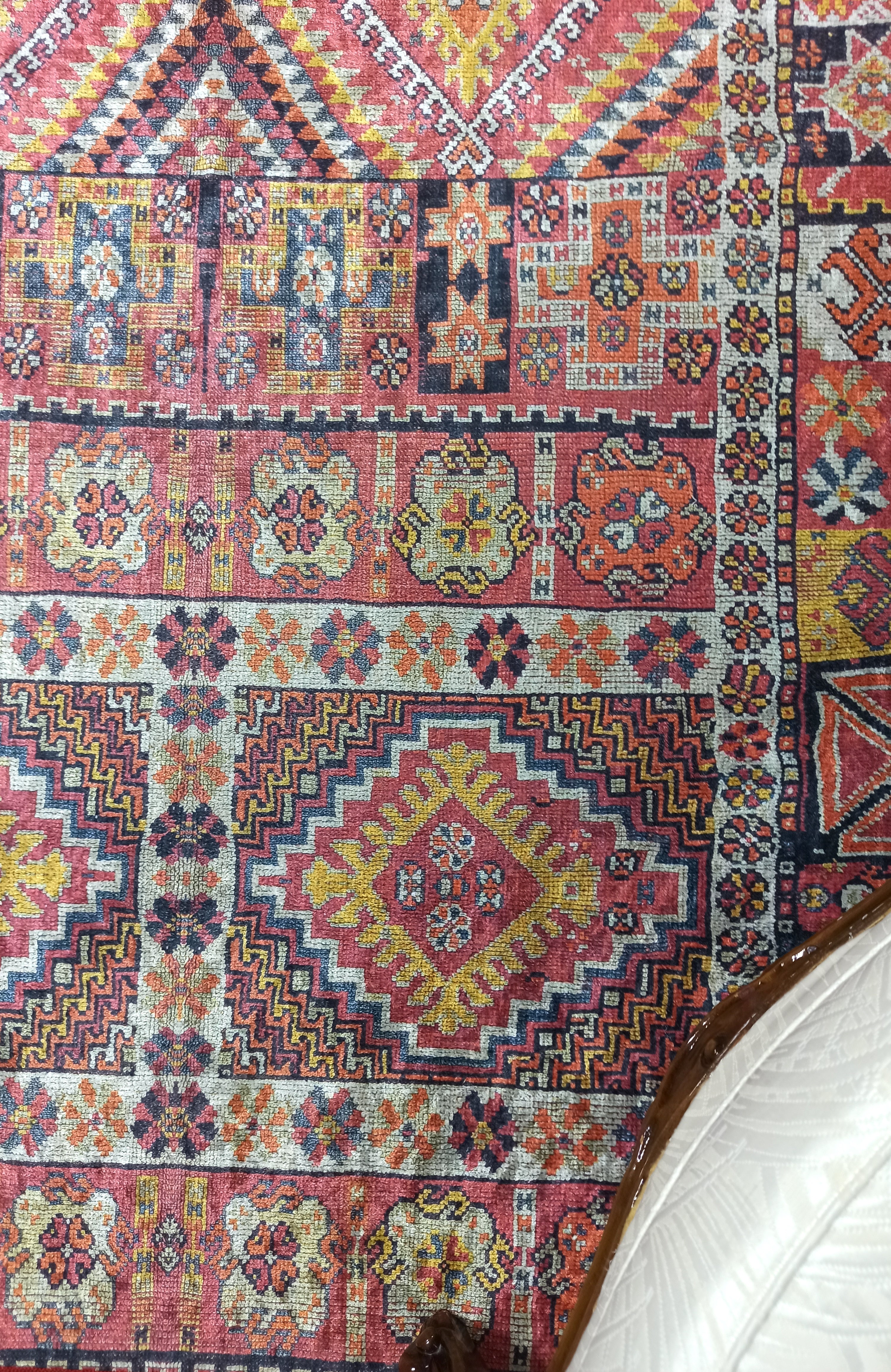 Persian Style Rug, Natural Ivory Colorful Geometry Rug