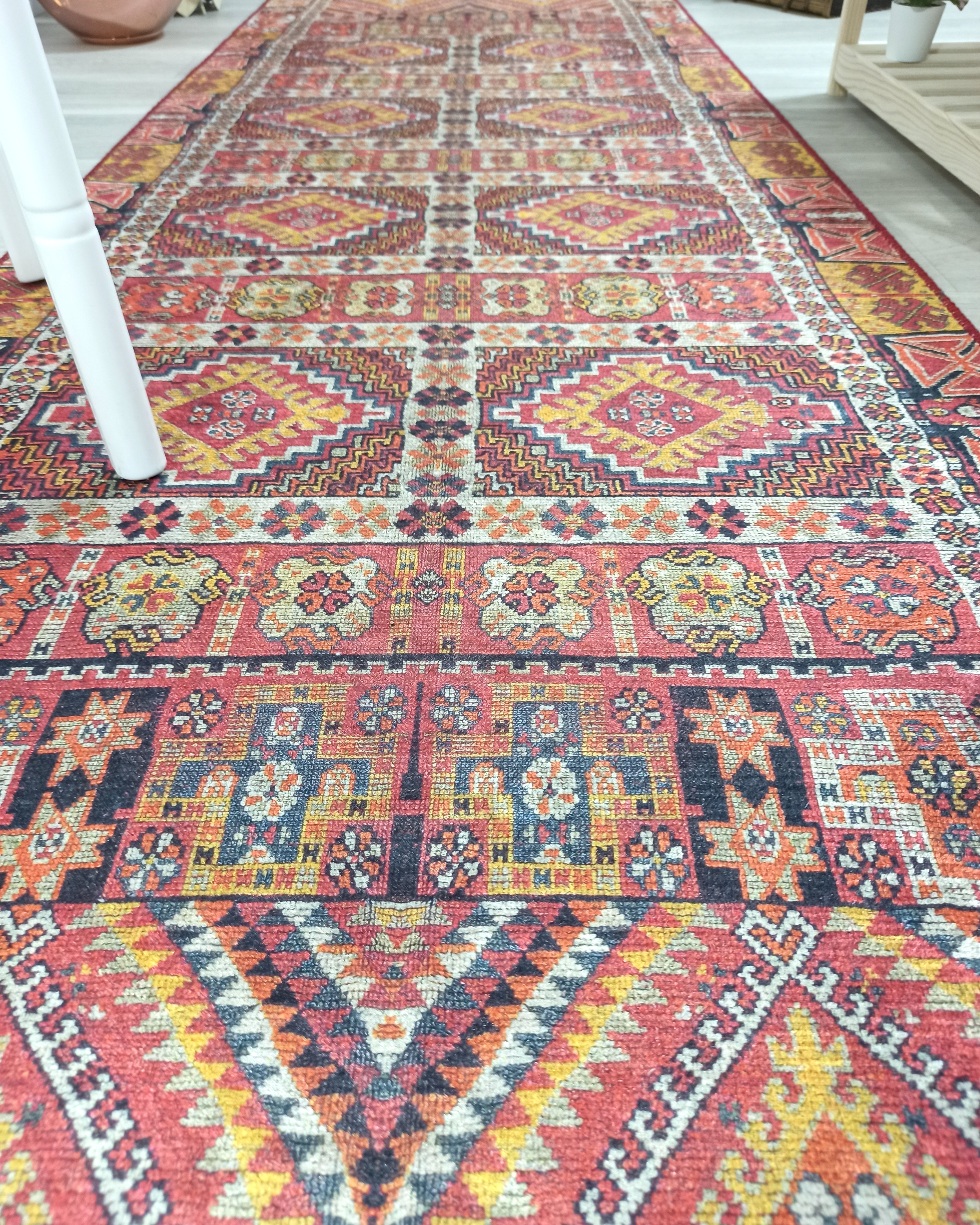 Persian Style Rug, Natural Ivory Colorful Geometry Rug