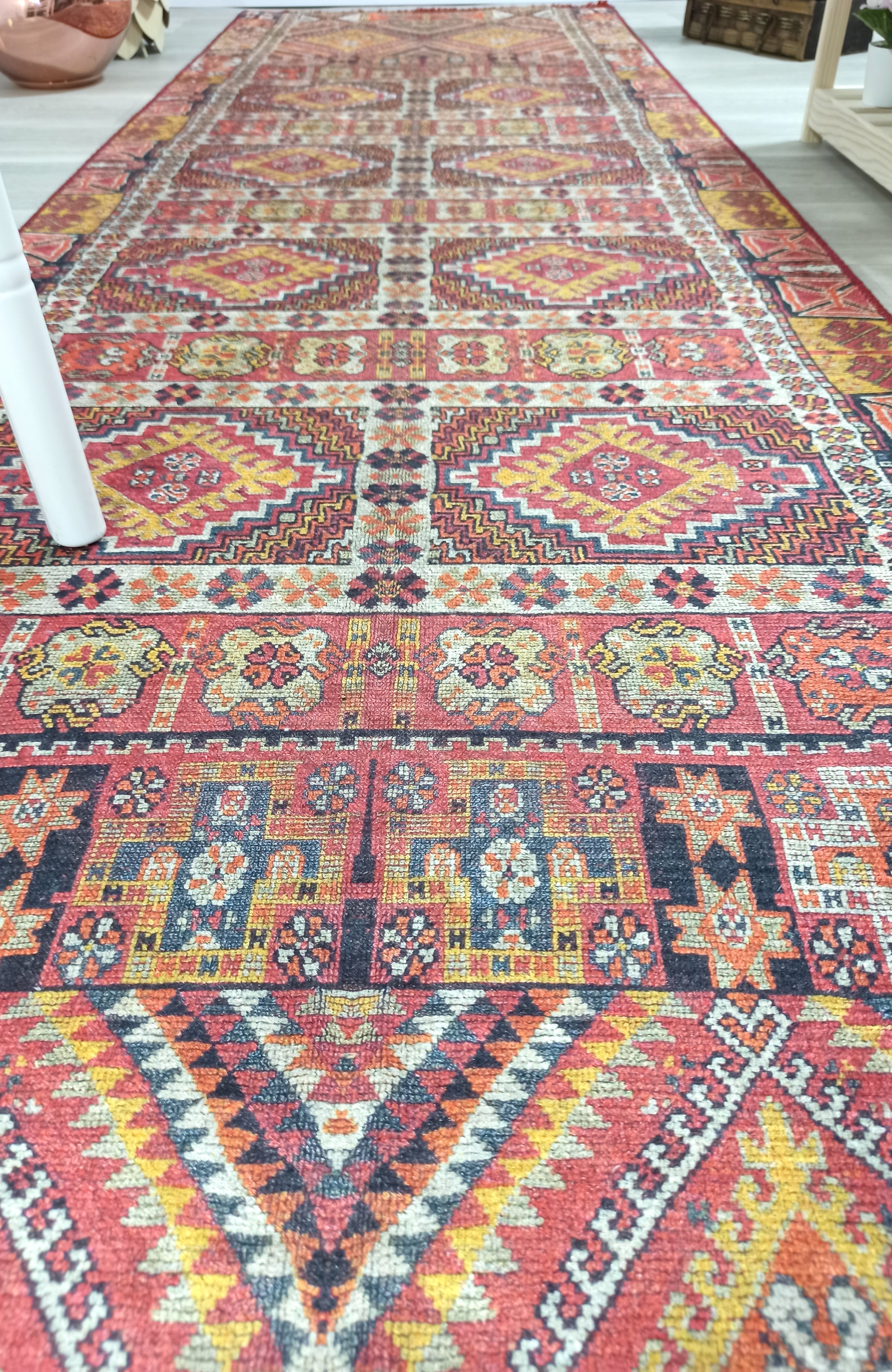 Persian Style Rug, Natural Ivory Colorful Geometry Rug