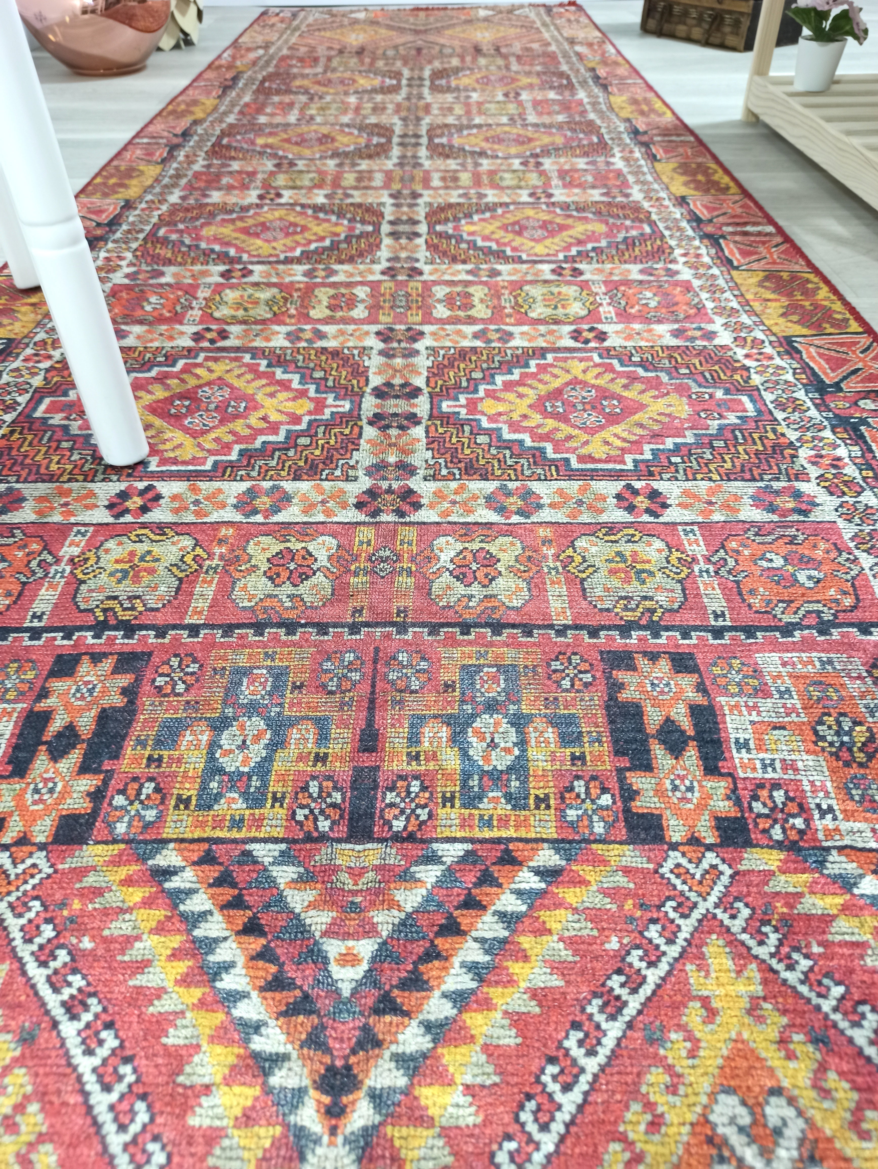 Persian Style Rug, Natural Ivory Colorful Geometry Rug