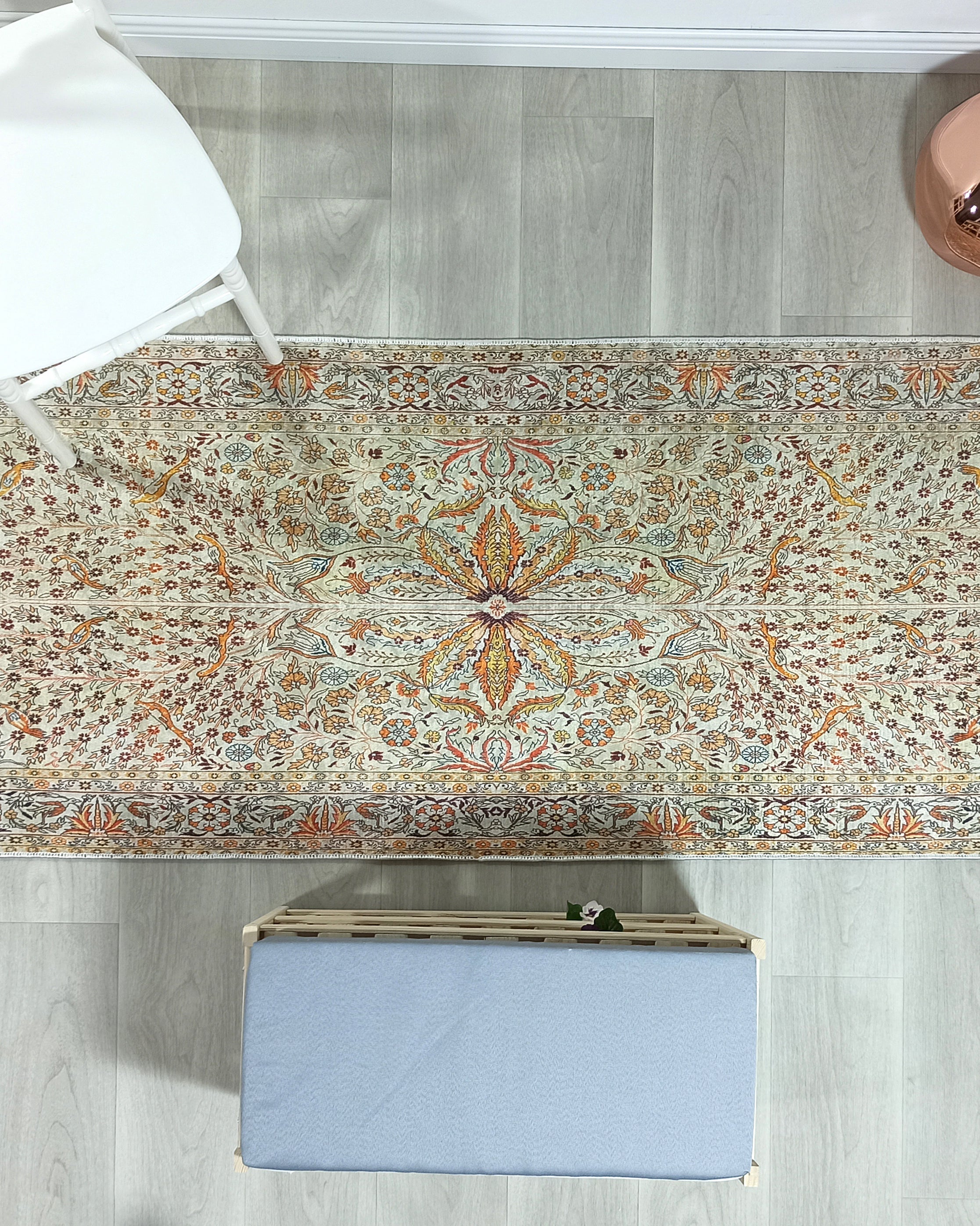 Turkish Beige Ivory Vintage Neutral Beige Rug