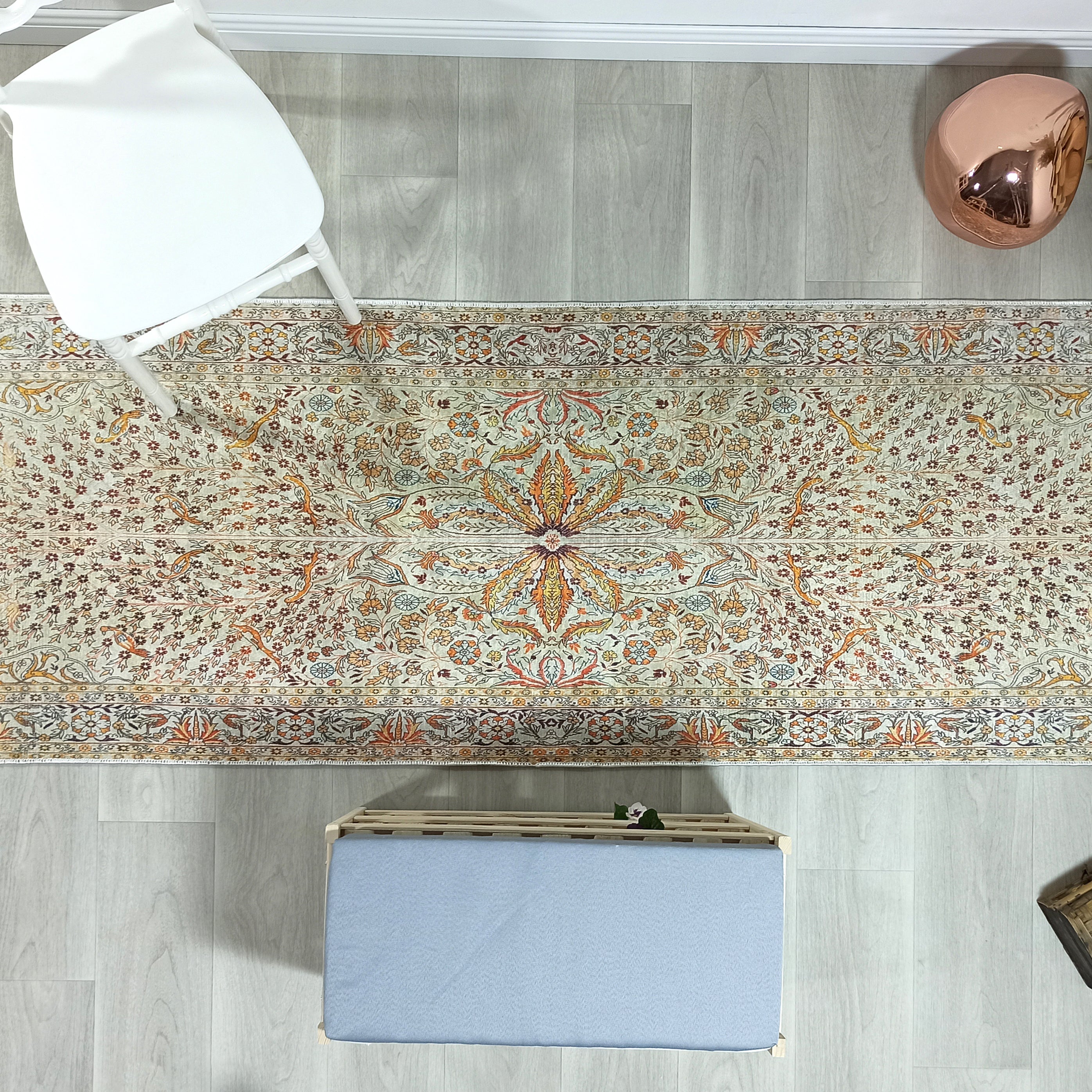 Turkish Beige Ivory Vintage Neutral Beige Rug