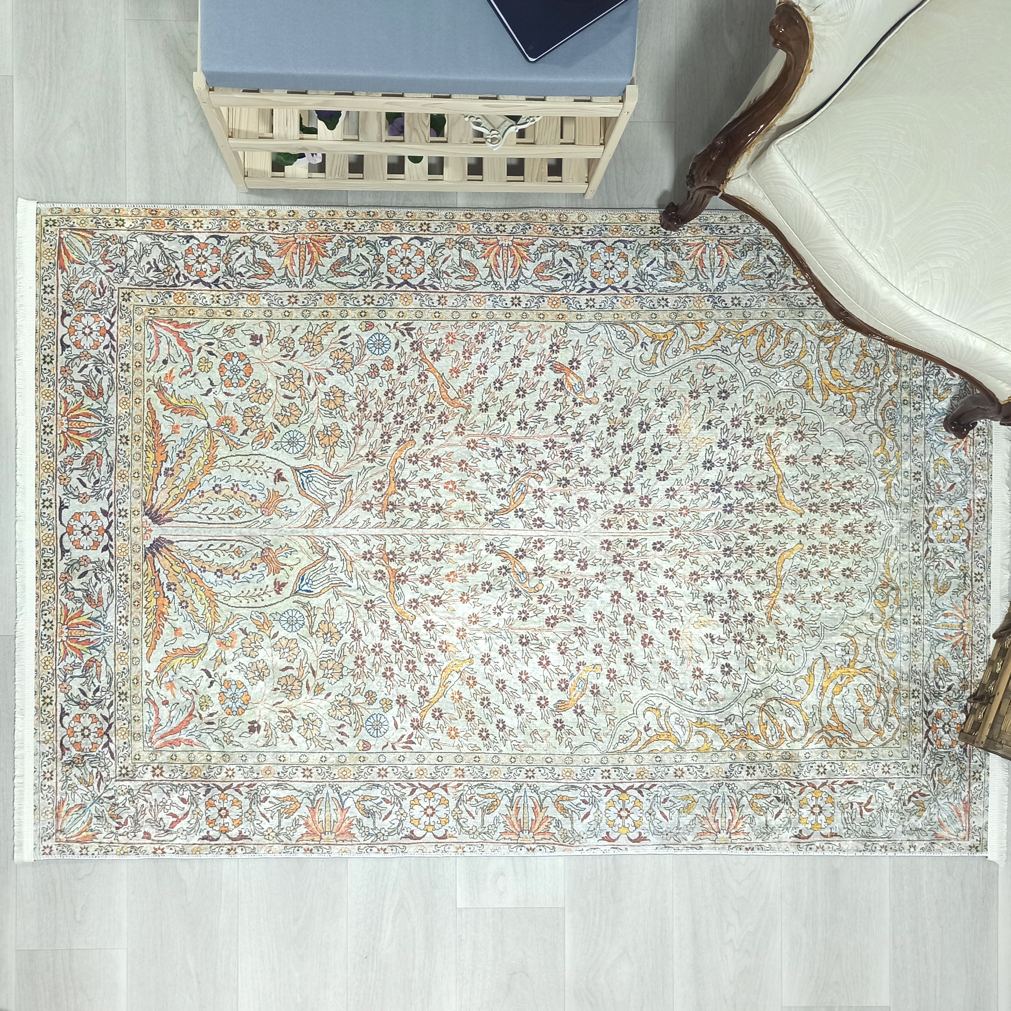 Turkish Beige Ivory Vintage Neutral Beige Rug