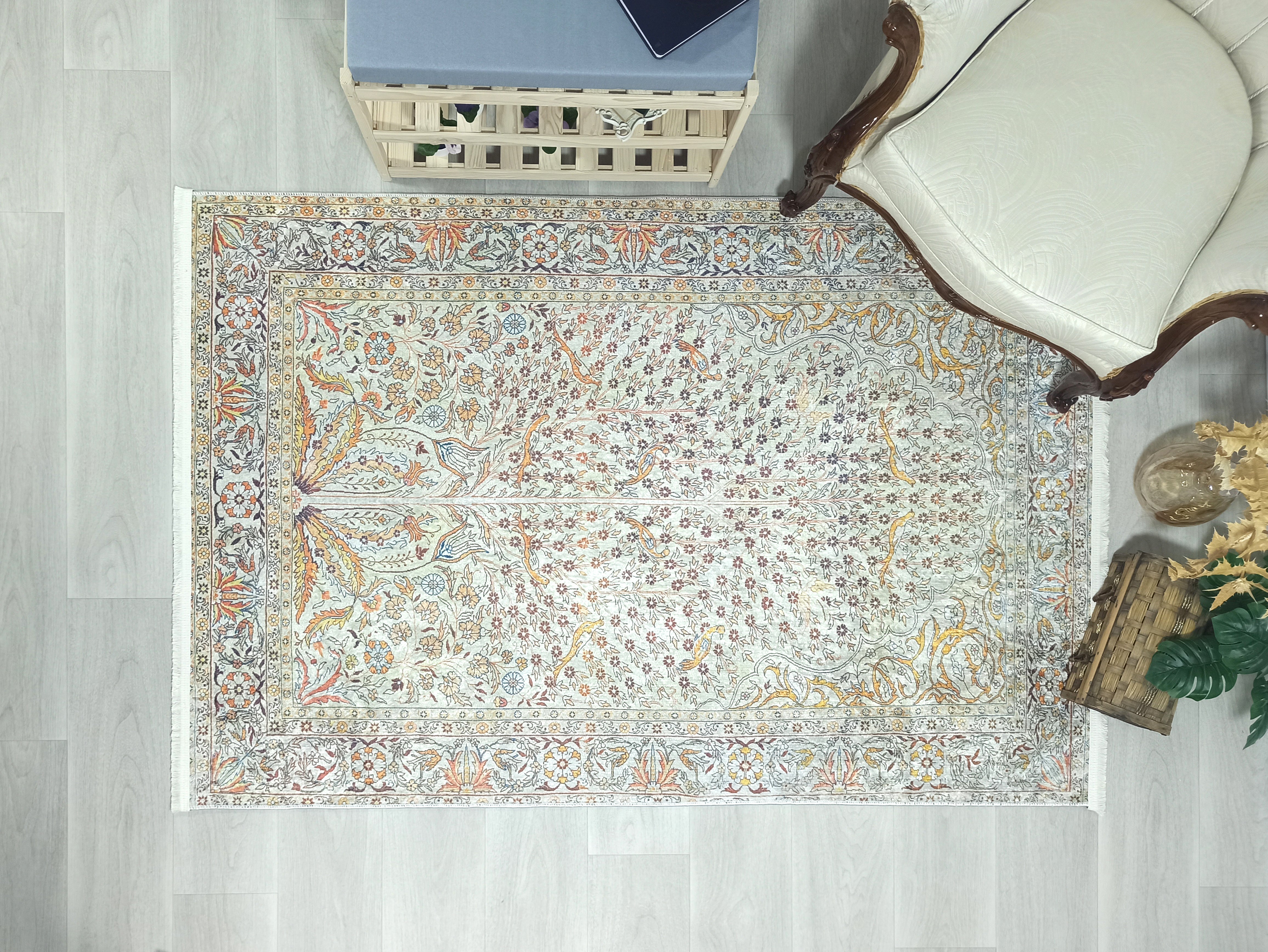 Turkish Beige Ivory Vintage Neutral Beige Rug