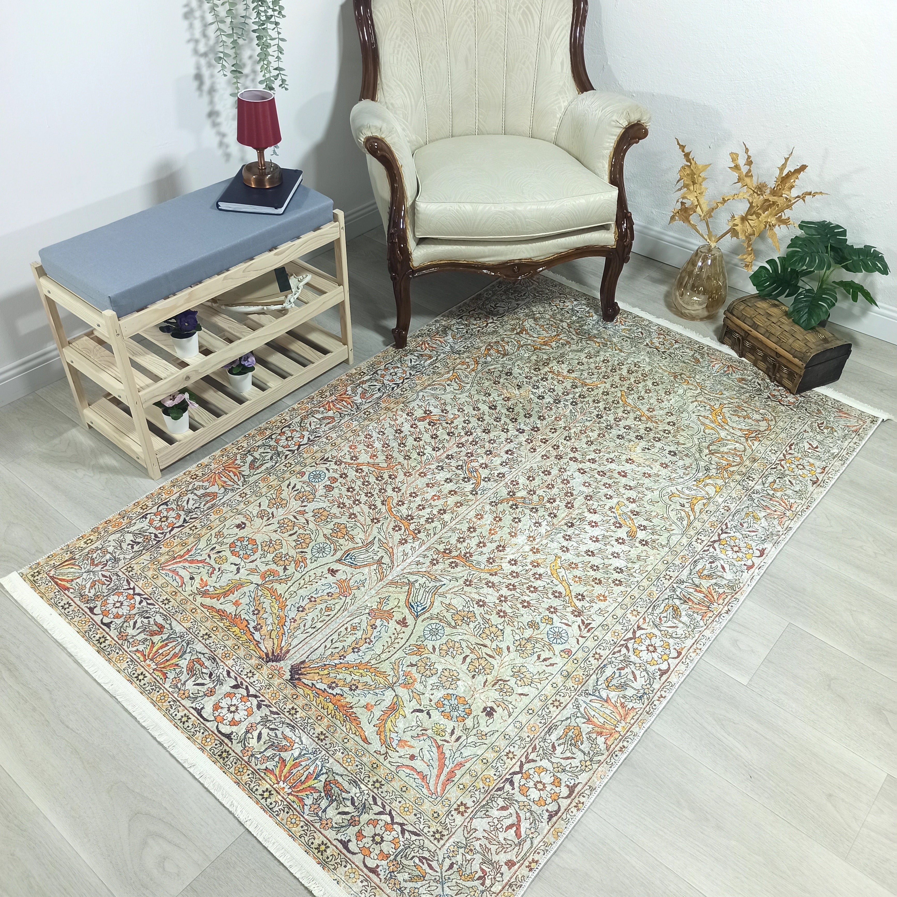 Turkish Beige Ivory Vintage Neutral Beige Rug