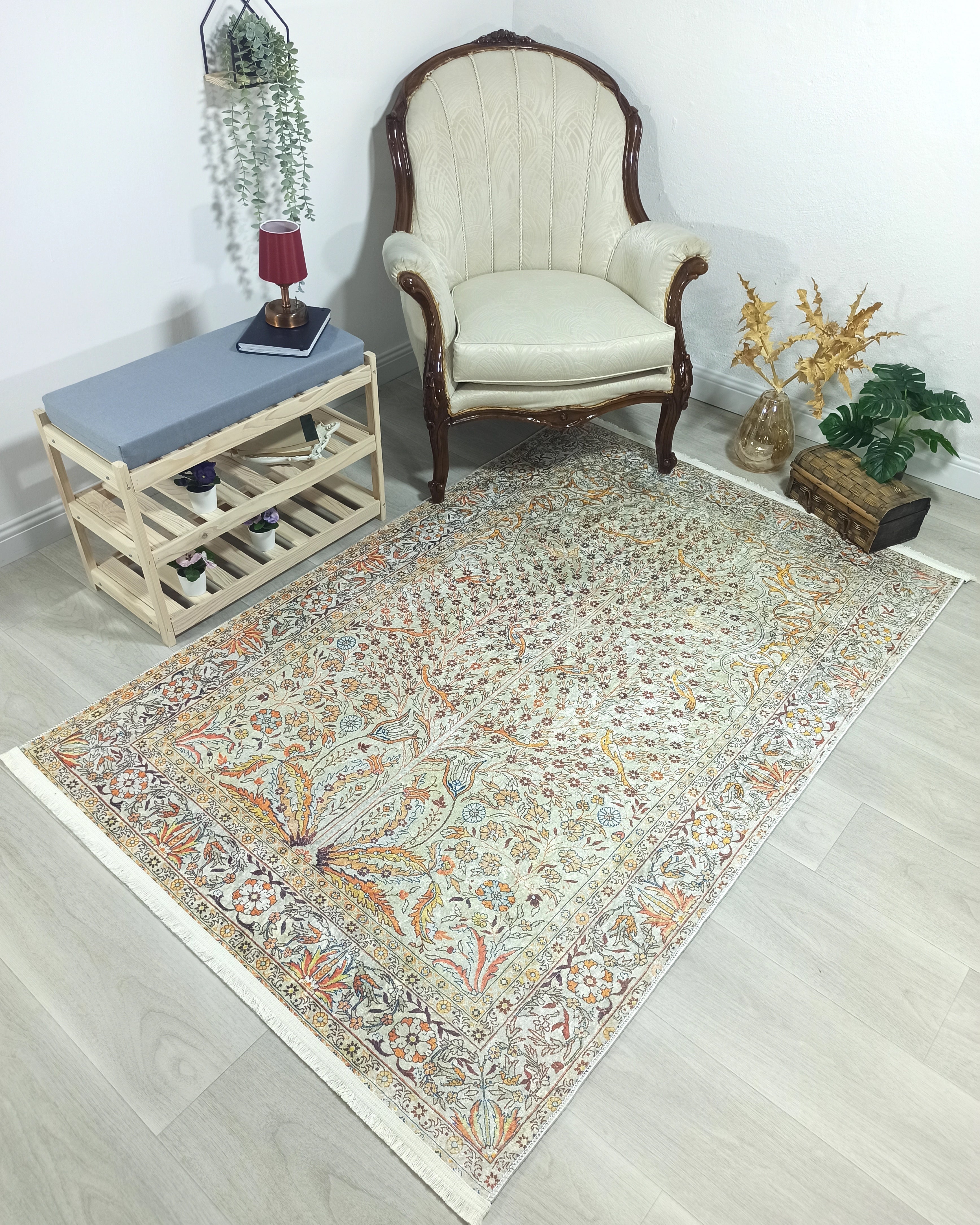 Turkish Beige Ivory Vintage Neutral Beige Rug
