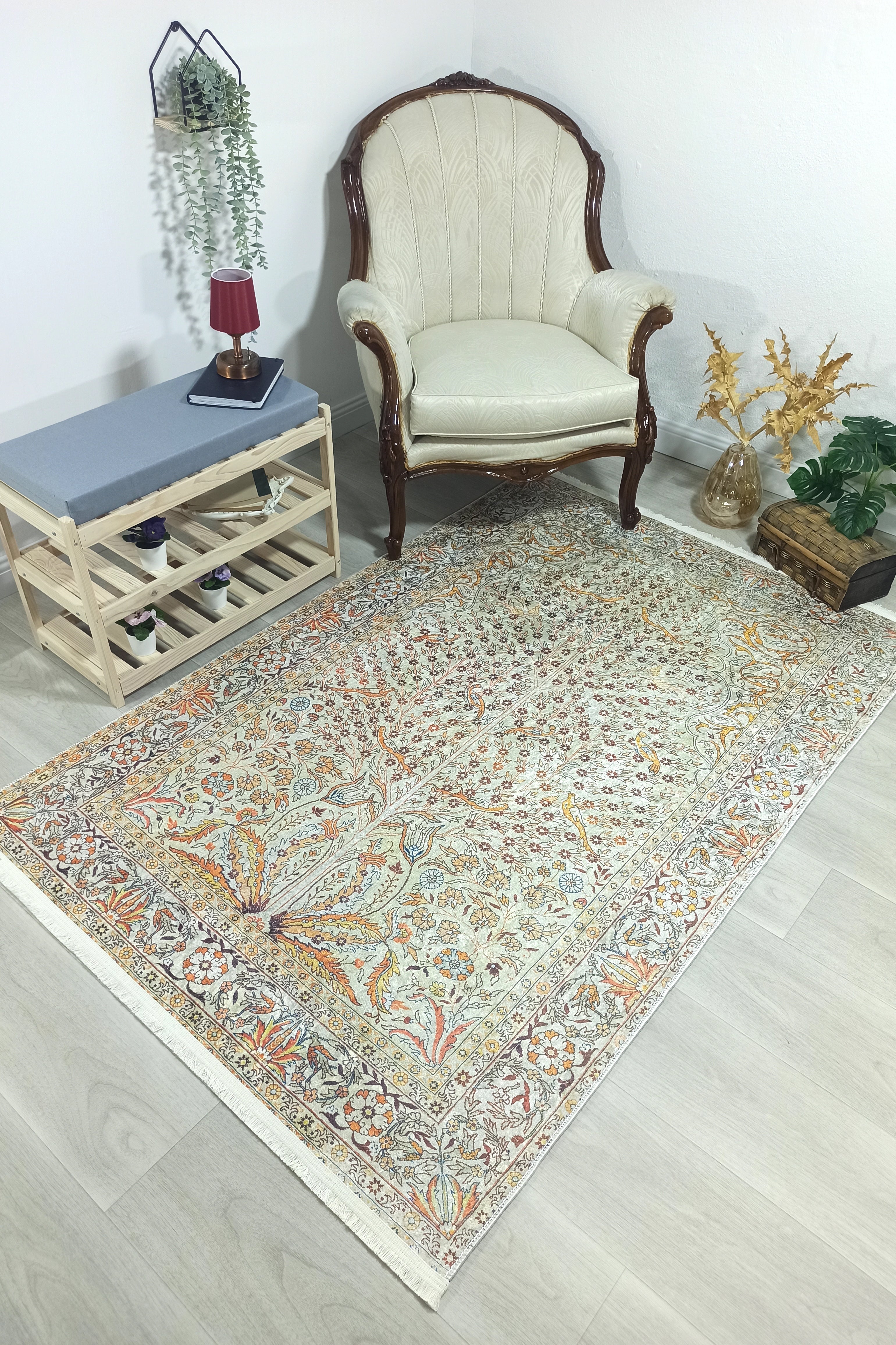 Turkish Beige Ivory Vintage Neutral Beige Rug