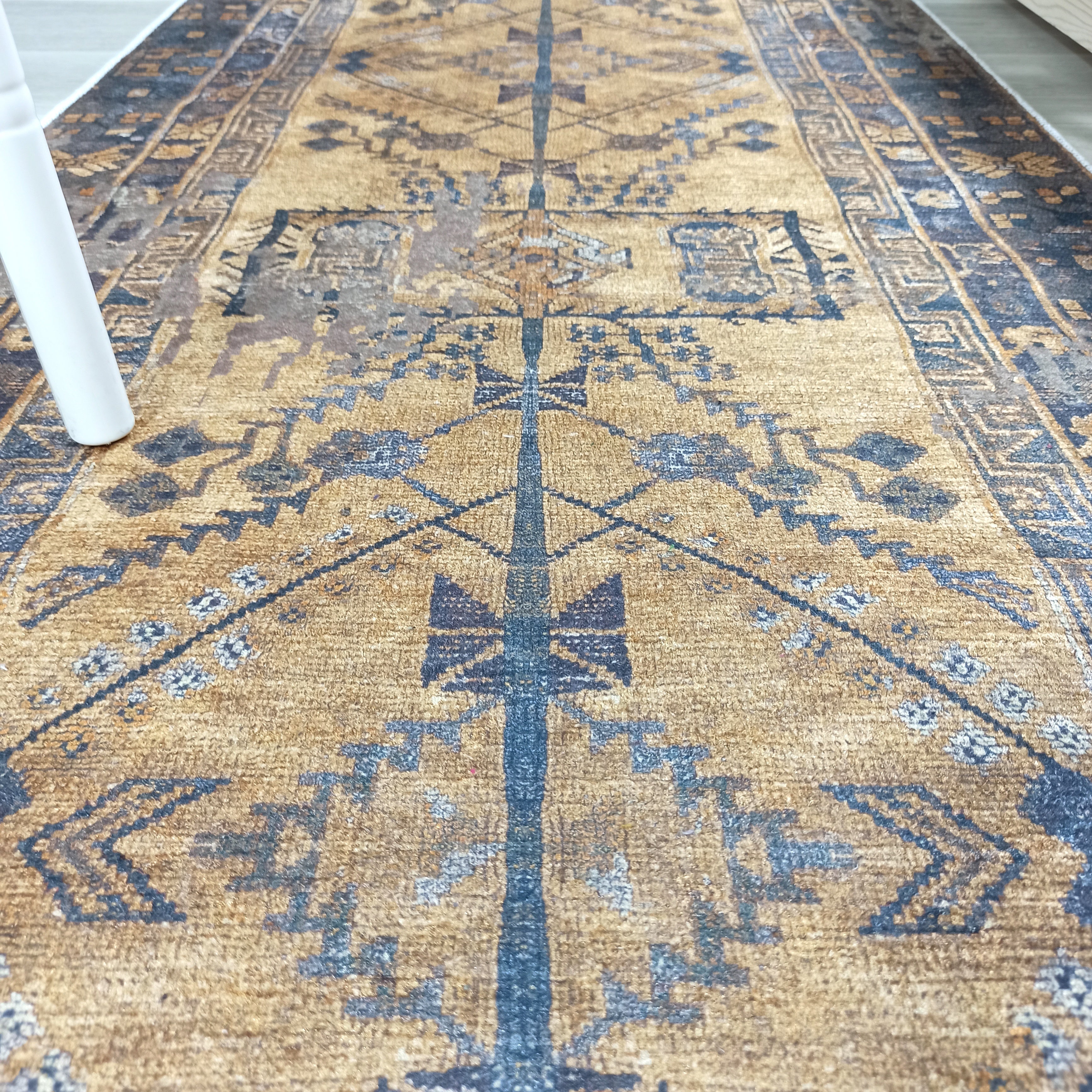 Persian Style Brown Yellow Vintage Design Farmhouse Rug