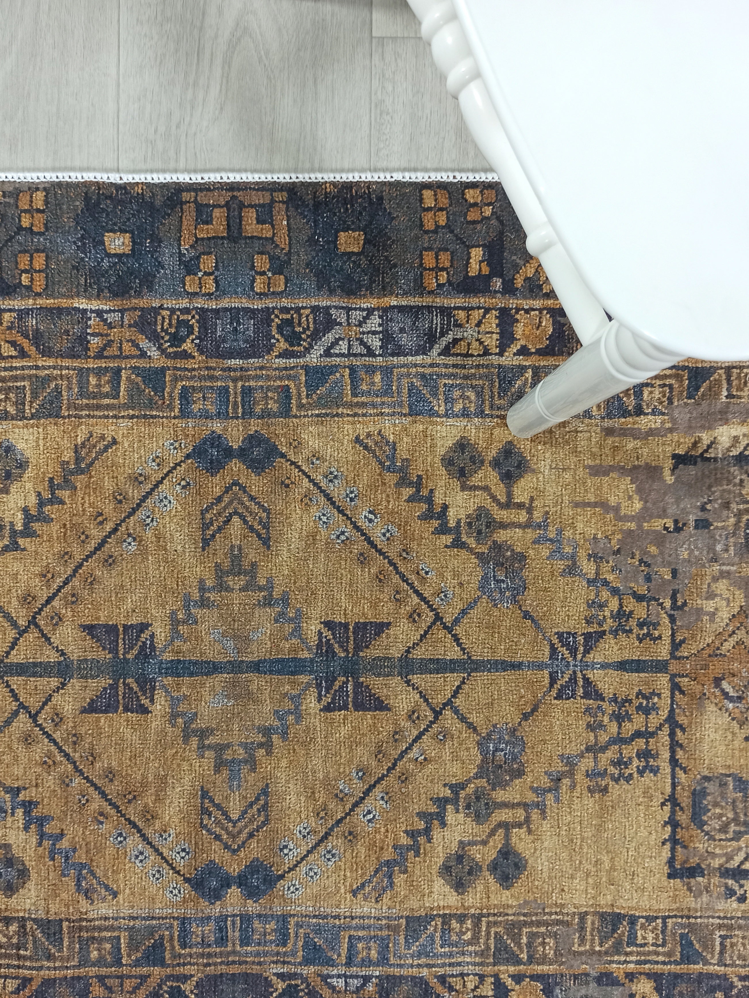 Persian Style Brown Yellow Vintage Design Farmhouse Rug