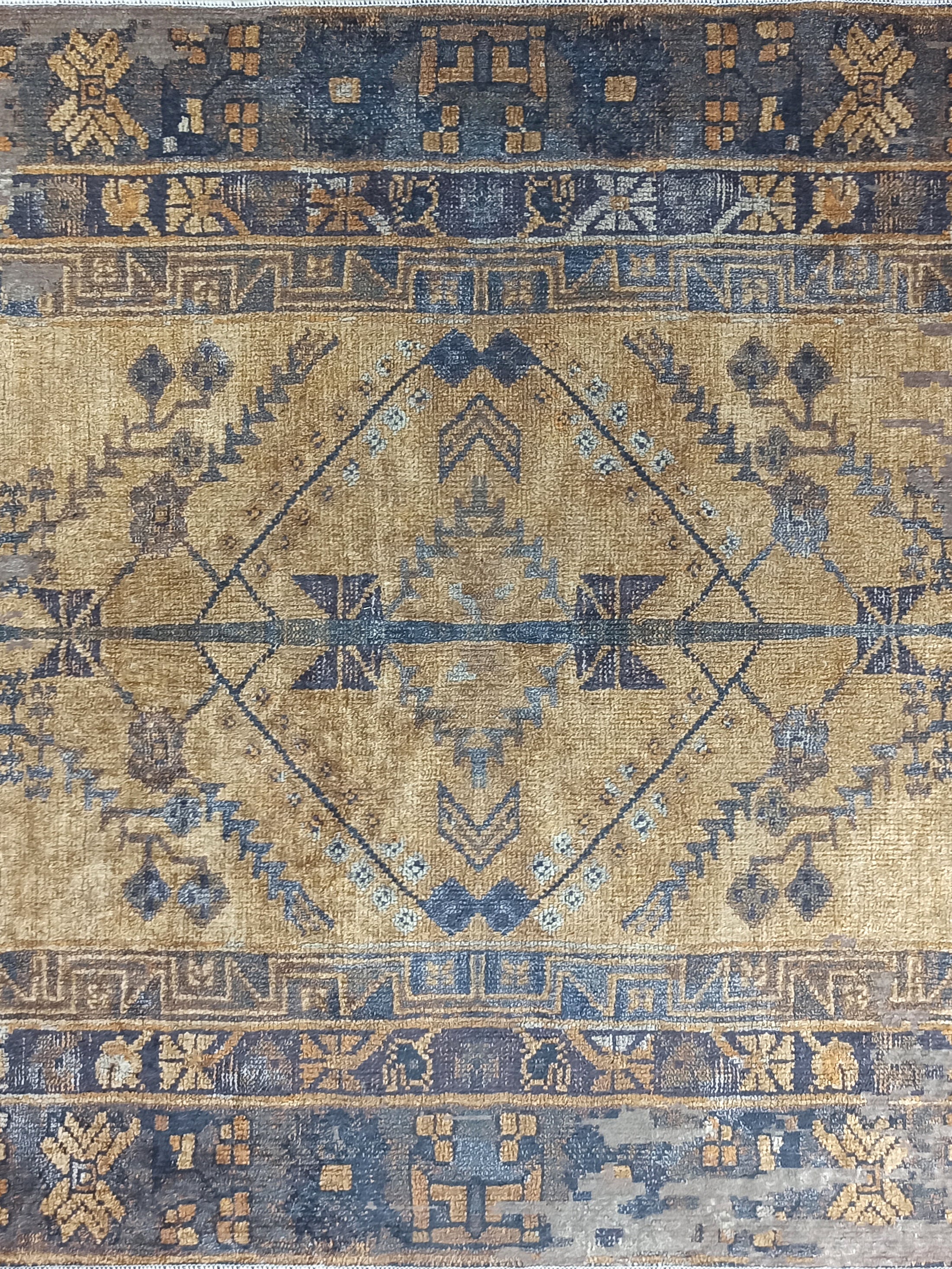Persian Style Brown Yellow Vintage Design Farmhouse Rug