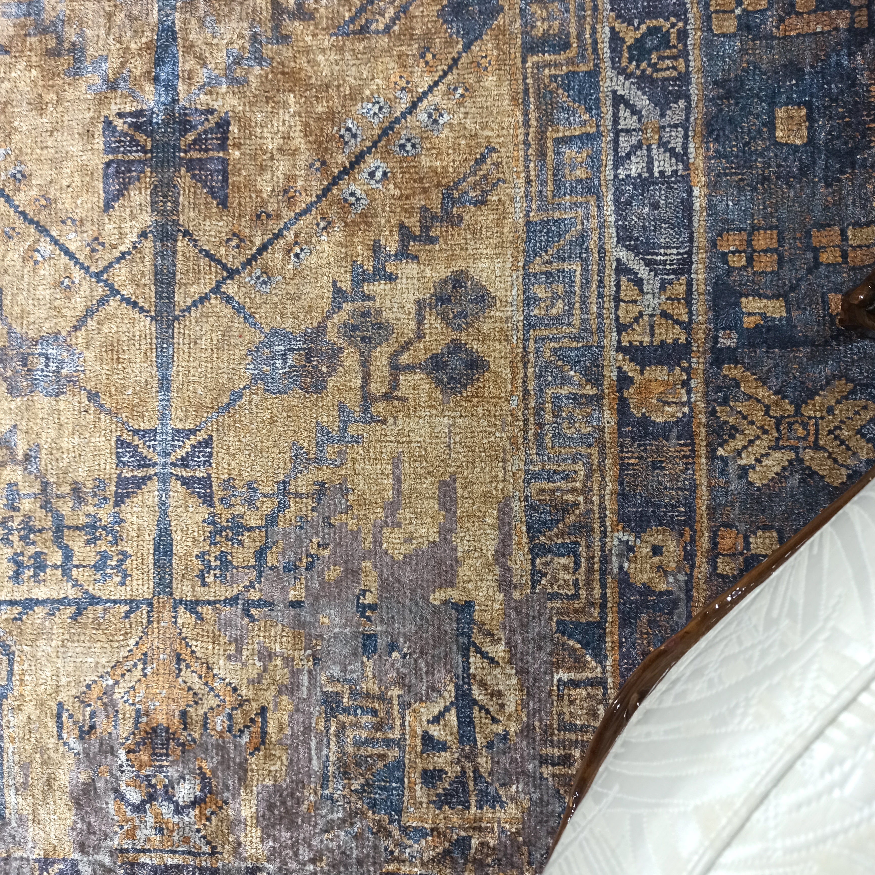 Persian Style Brown Yellow Vintage Design Farmhouse Rug