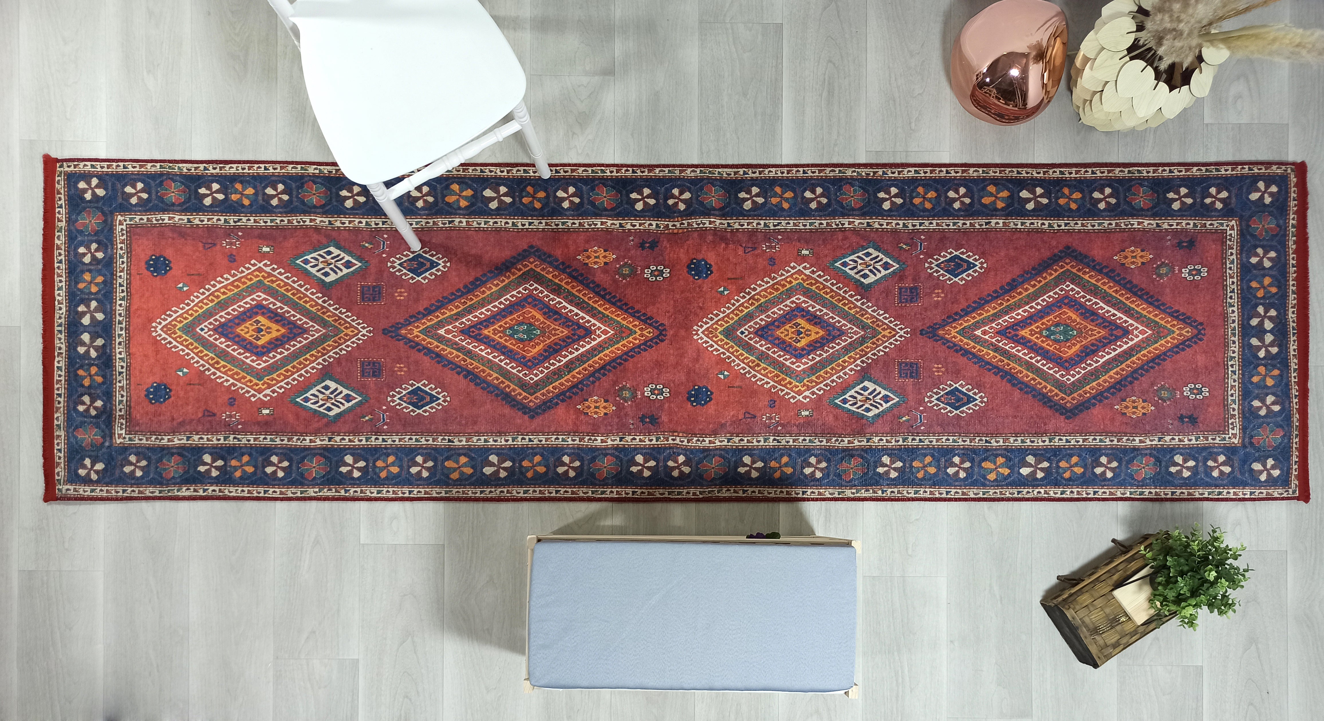 Persian Style Rug, Natural Ivory Colorful Geometry Rug