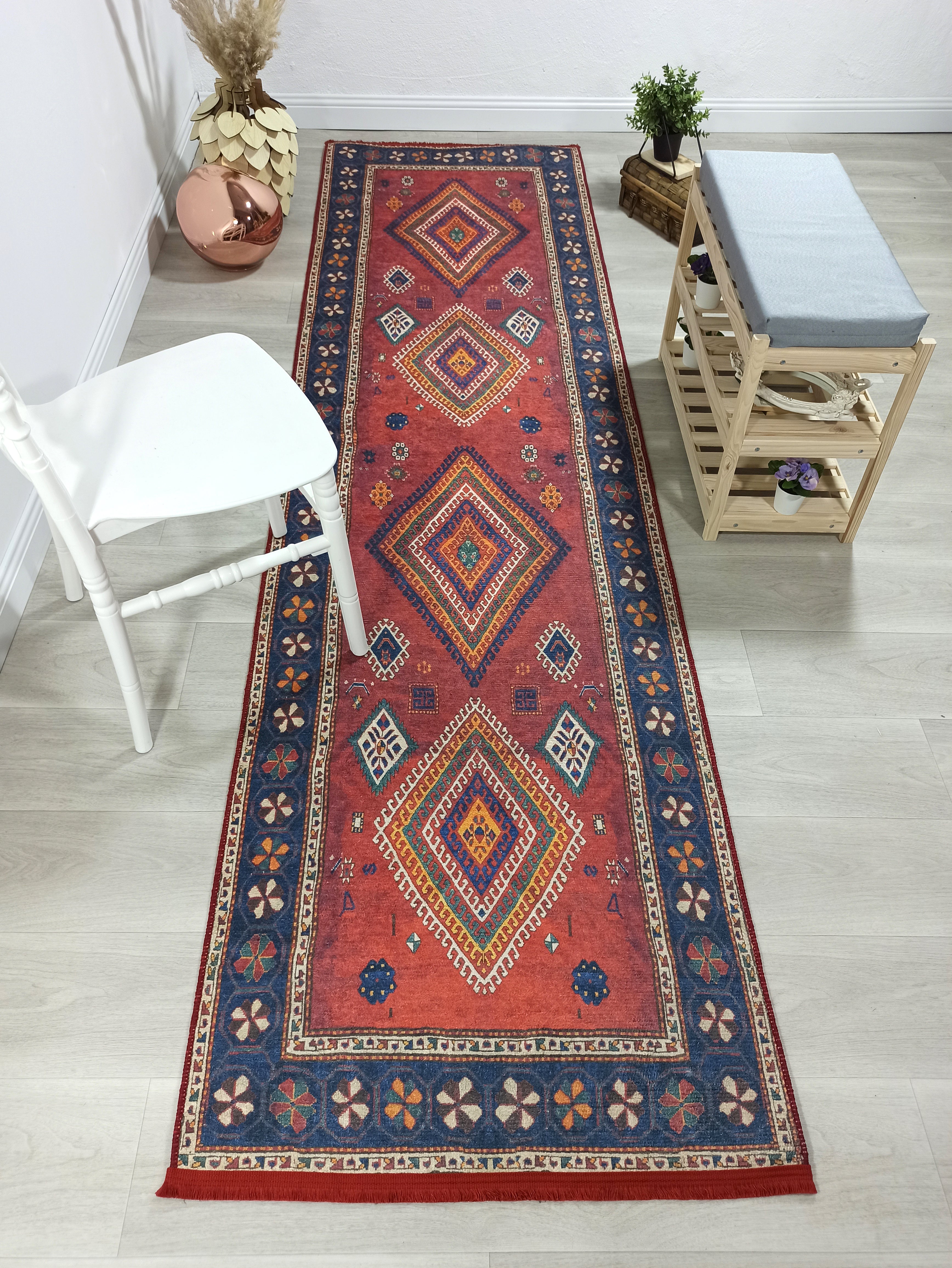 Persian Style Rug, Natural Ivory Colorful Geometry Rug